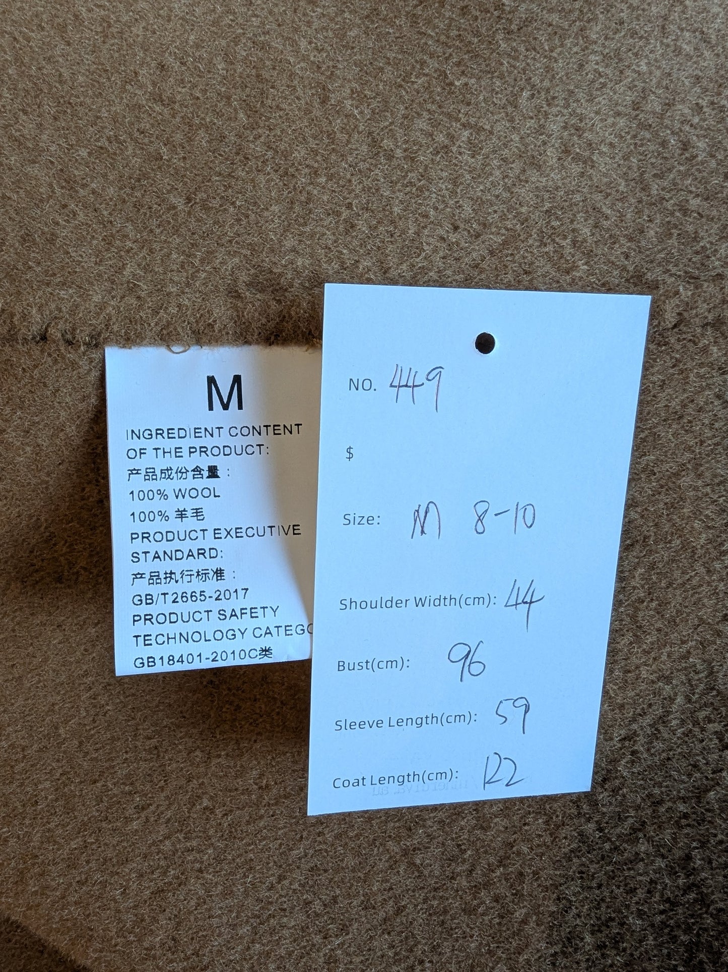 Classico Pure Wool Coat – Style 449 (S8-10 M10-12)