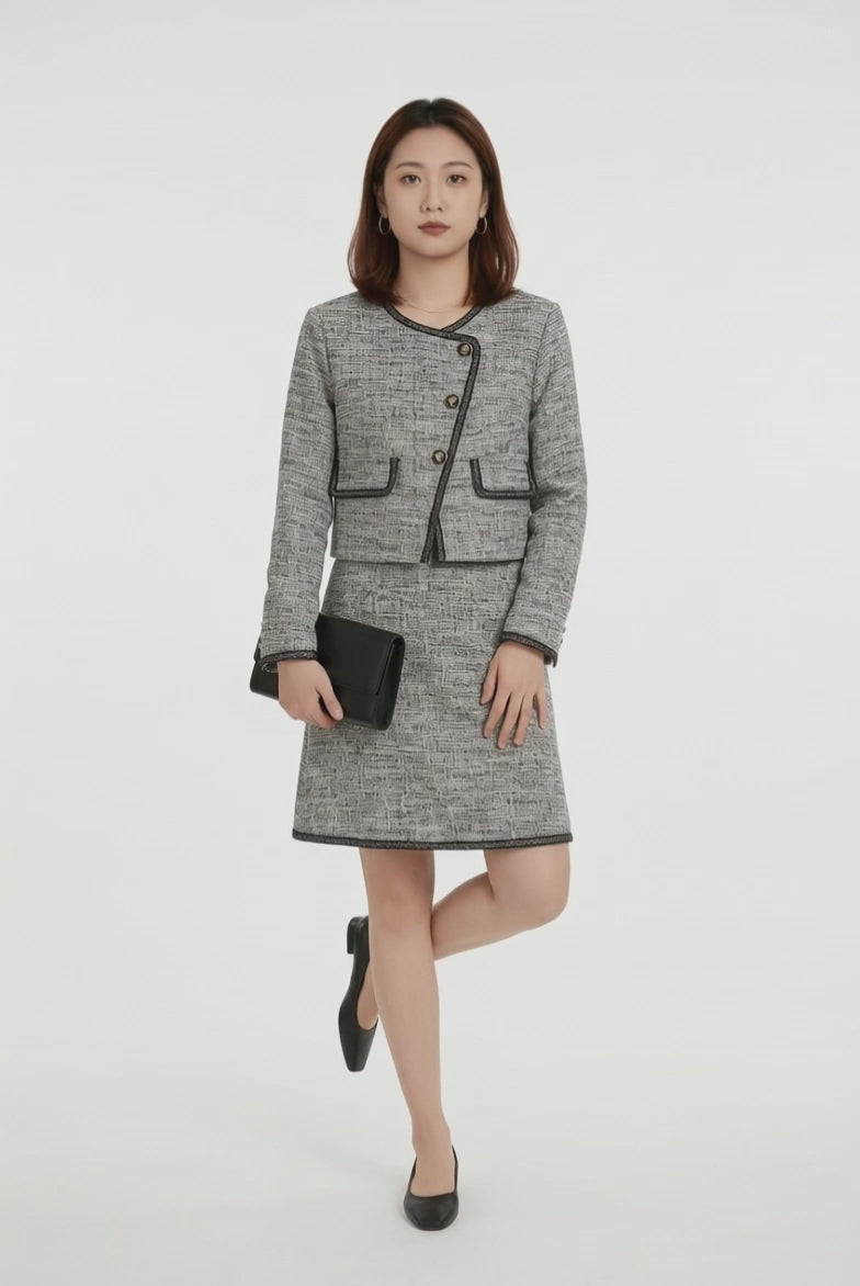 Goose Down Tweed Jacket 132 Size 4-6 6-8