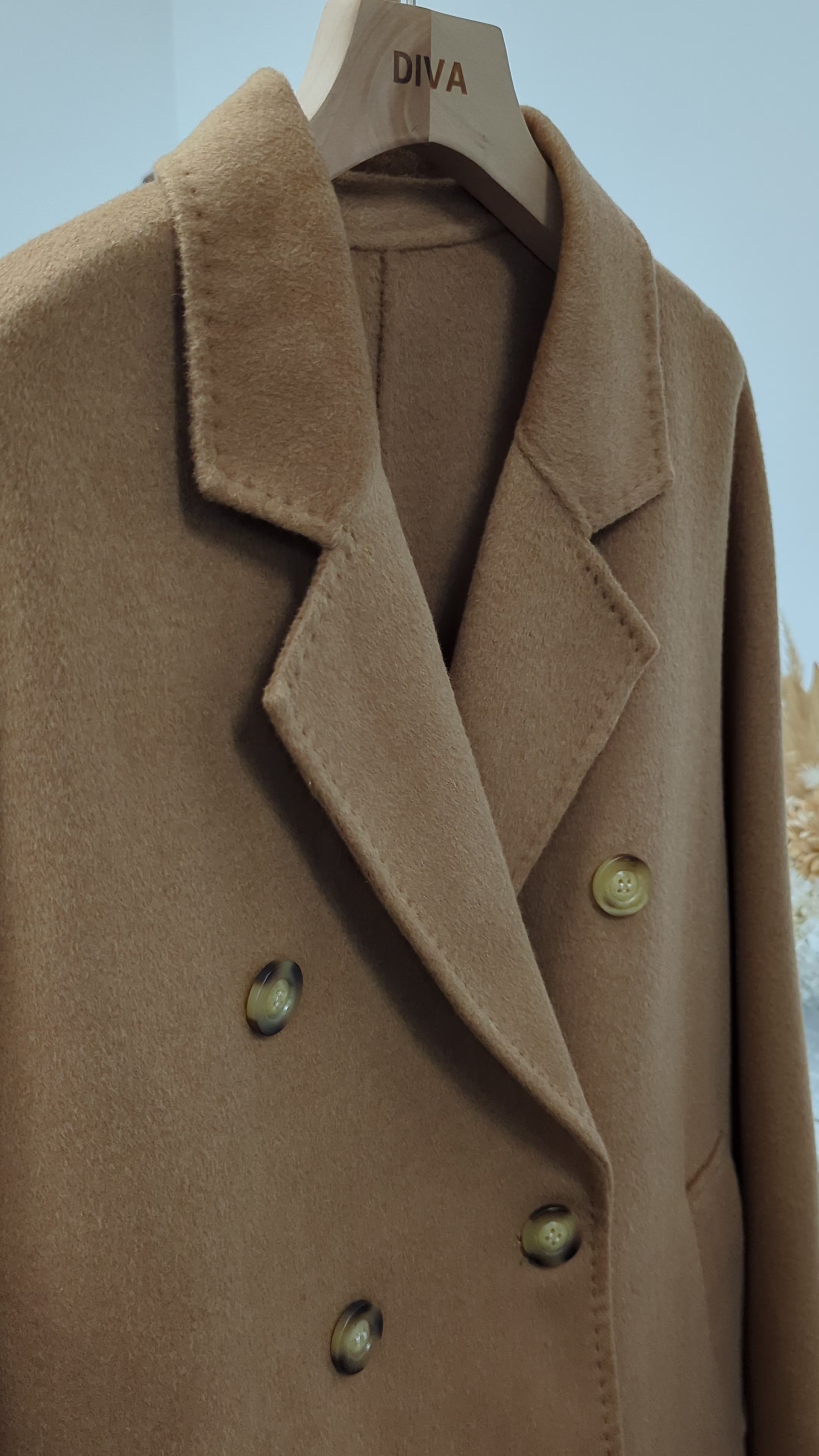 Premium 100% Wool Coat Women Hand made