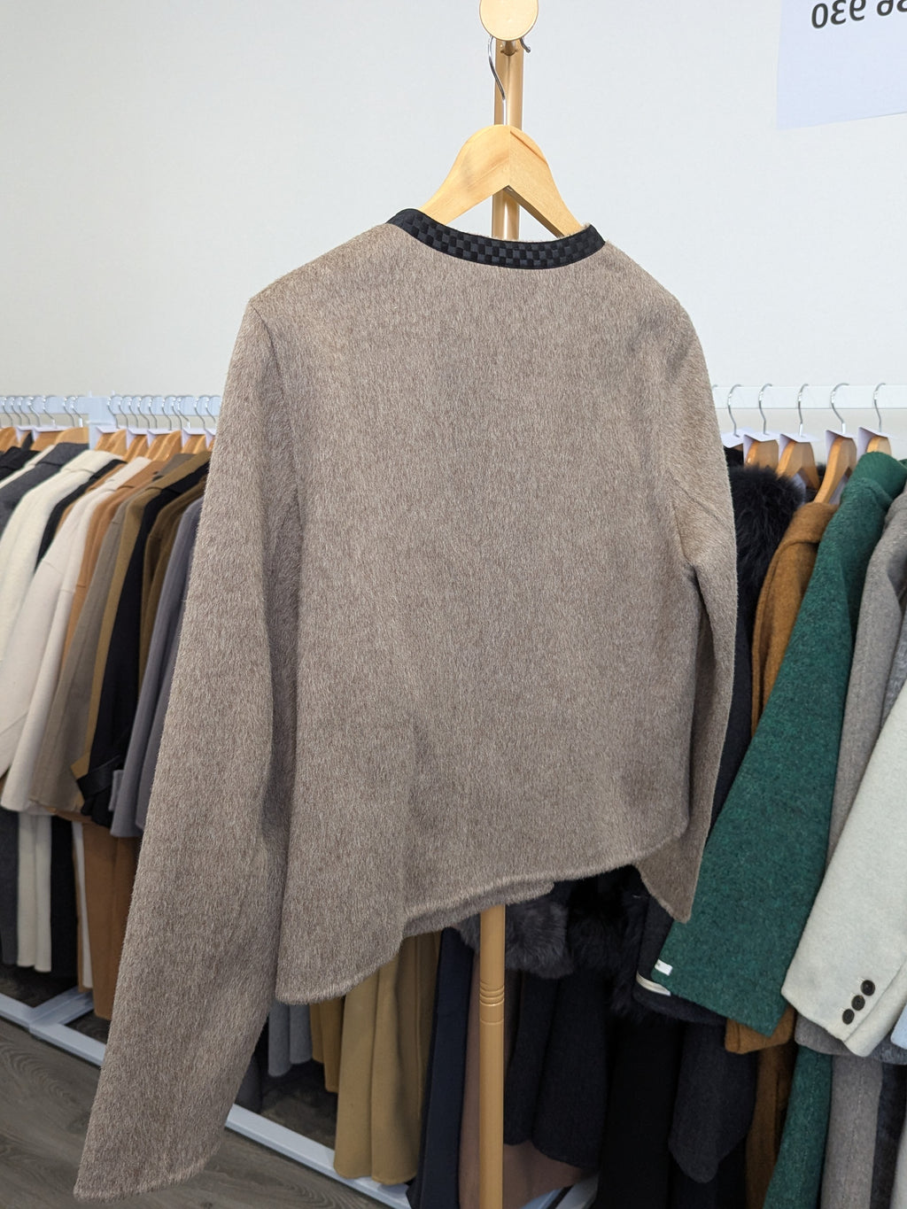 217 100% Wool Coat Coffee L 10-12