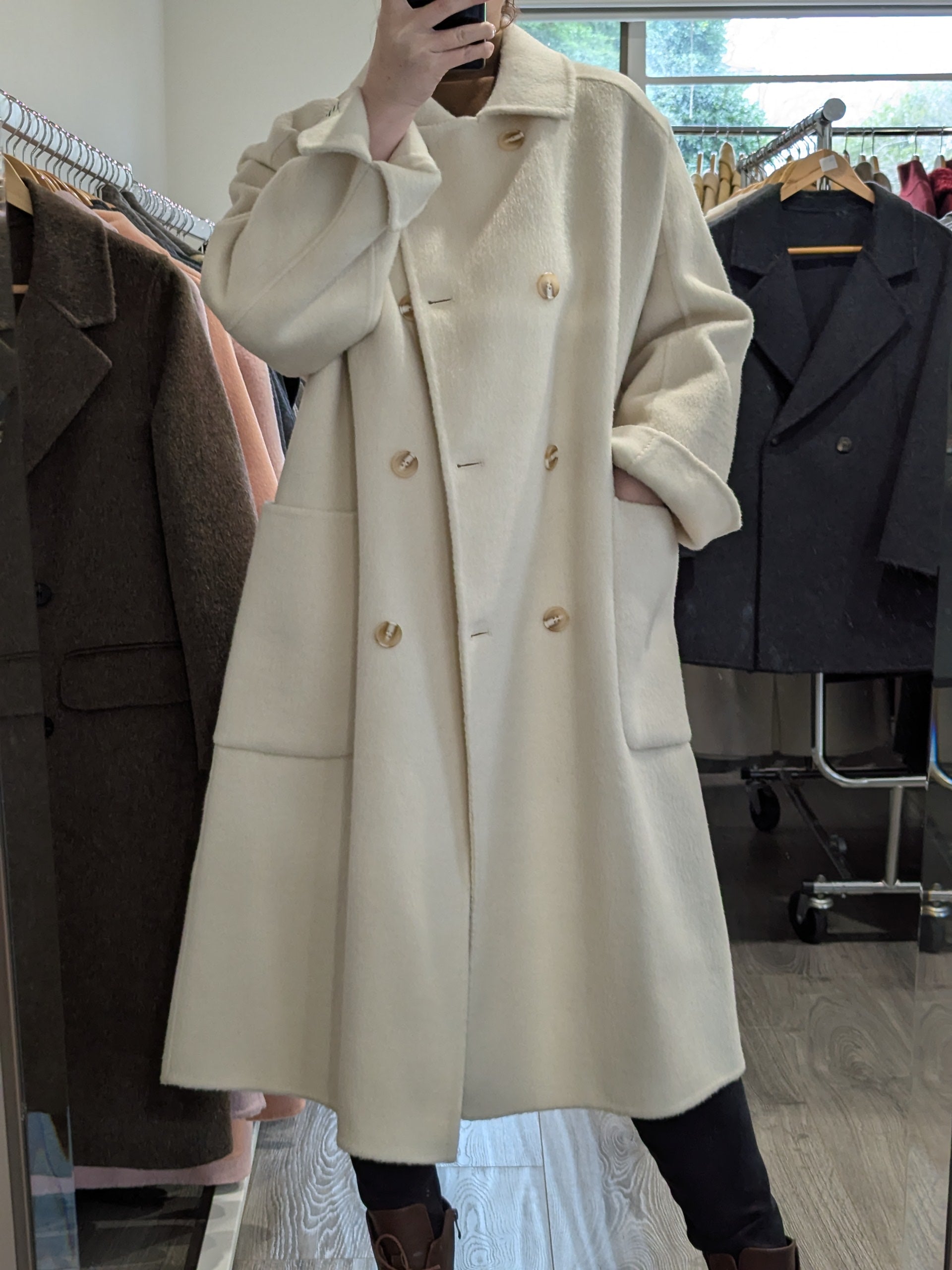 123 70% Wool Coat Cream S 8-14