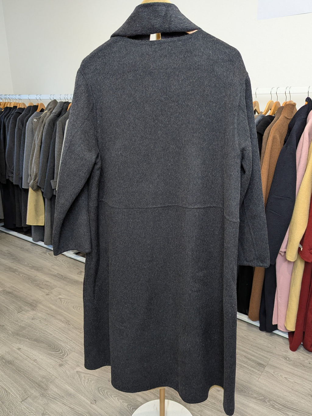 173 100% Wool Coat Charcoal S 10-12 M 12-14