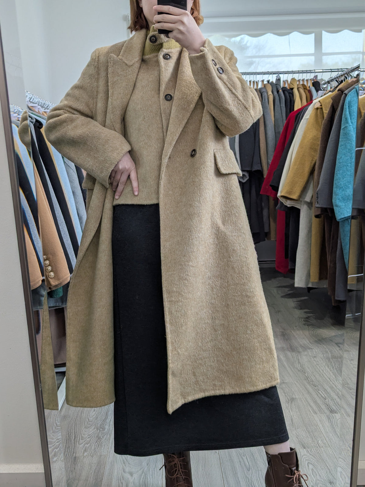 204 100% Wool Coat Lemon 2 in 1 S 10-12