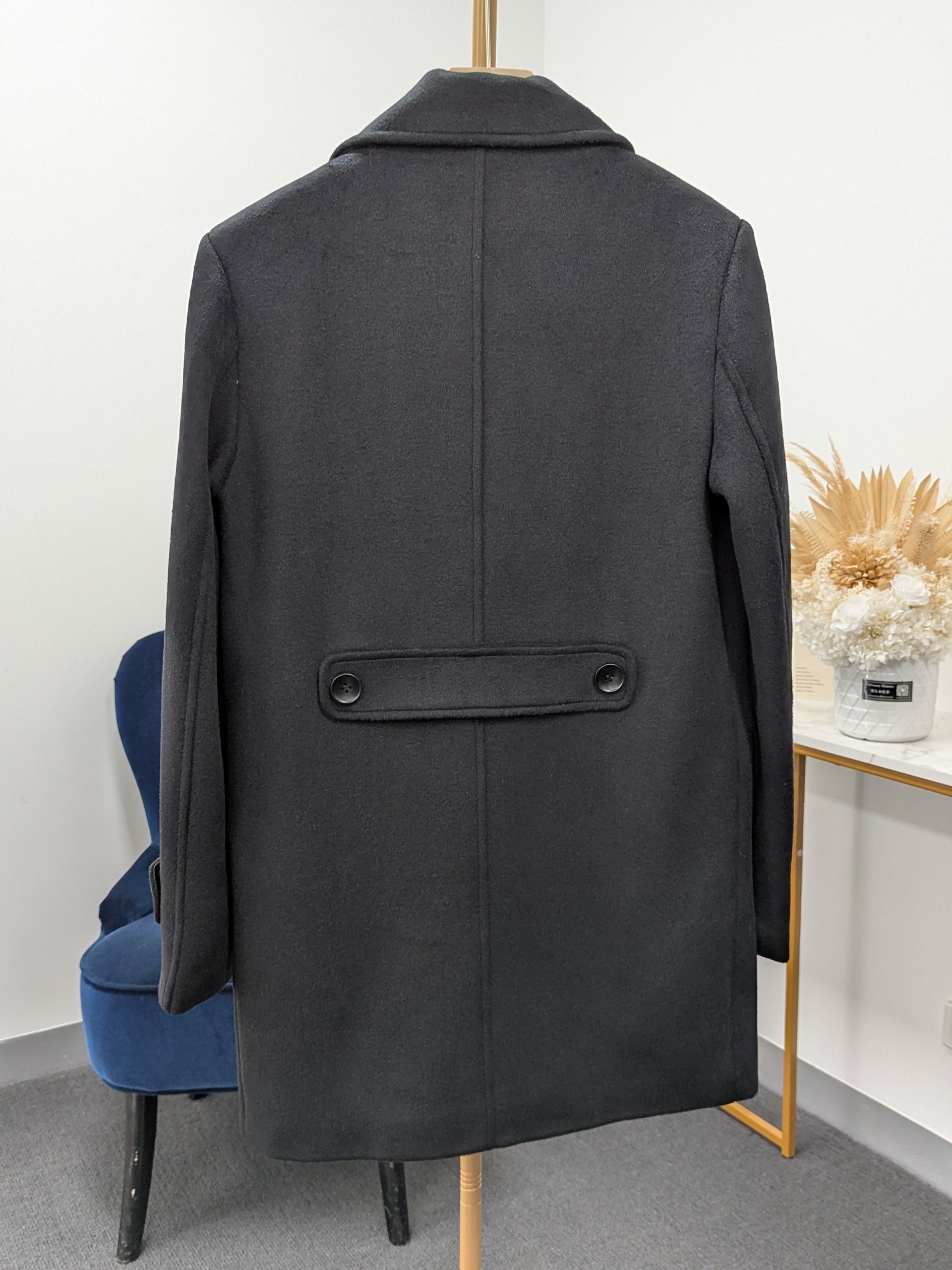 019 Men's 51% Wool Coats Black Grey Tan