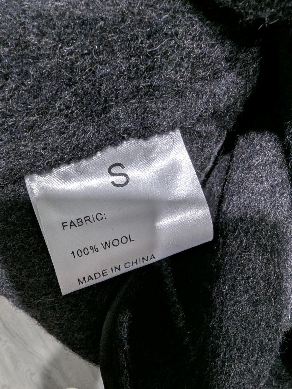 016 100% Wool Coat Charcoal