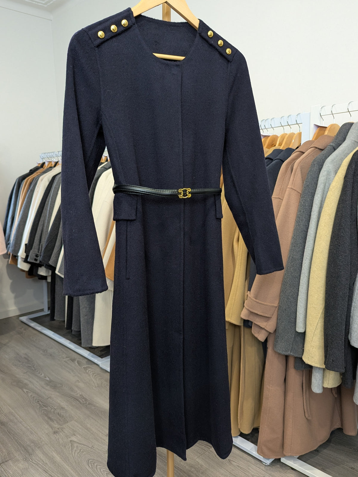 237 70% Wool Coat Navy S 6-8