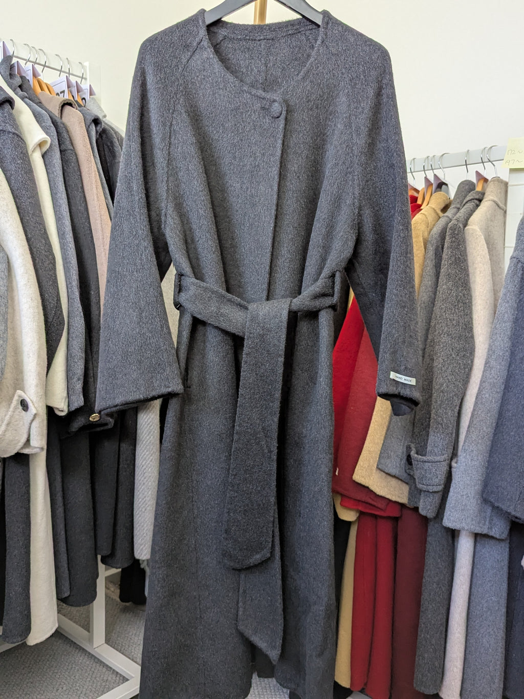 134 100% Wool Coat S 10-12 Dark Grey