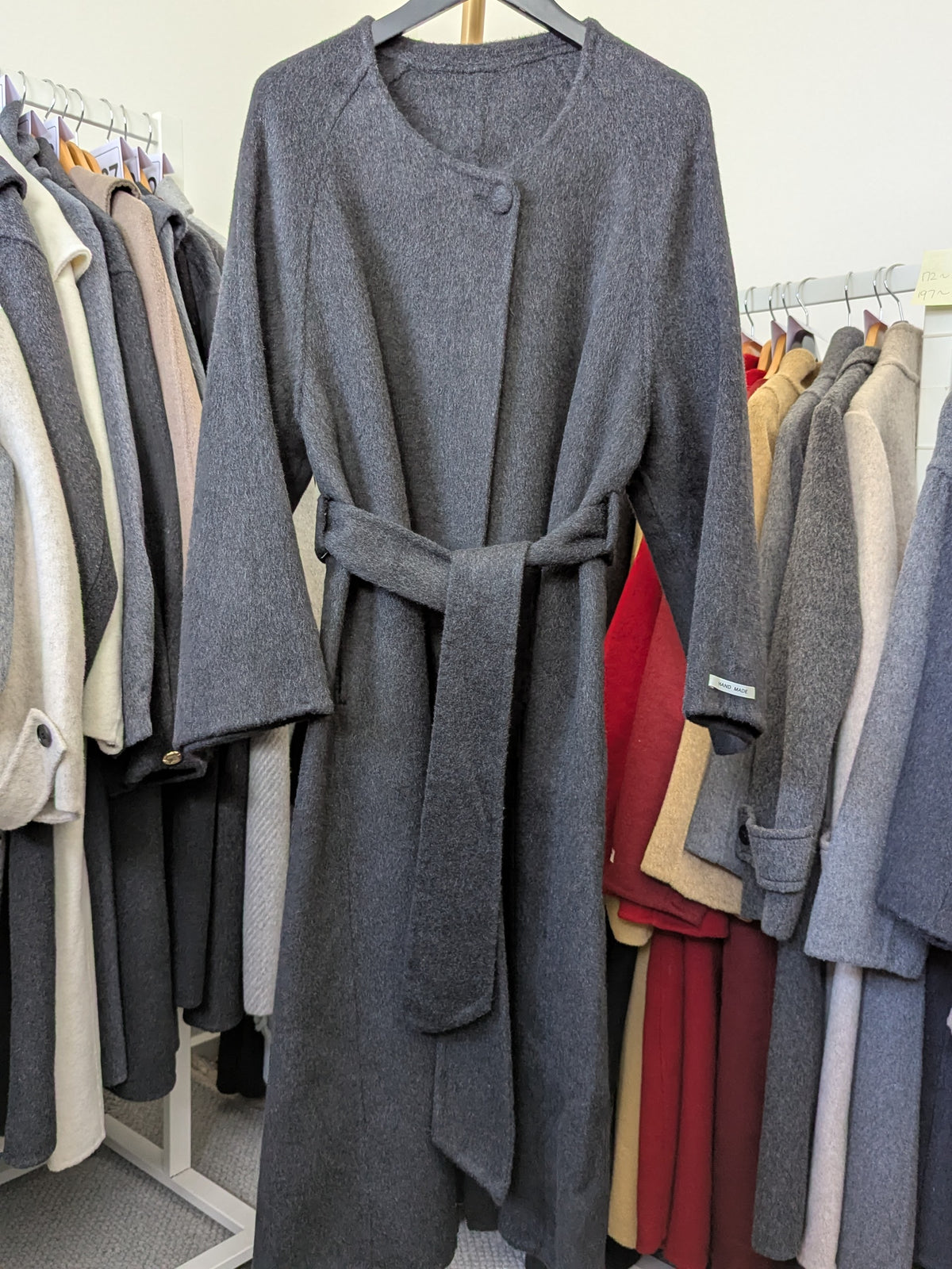 134 100% Wool Coat S 10-12 Dark Grey