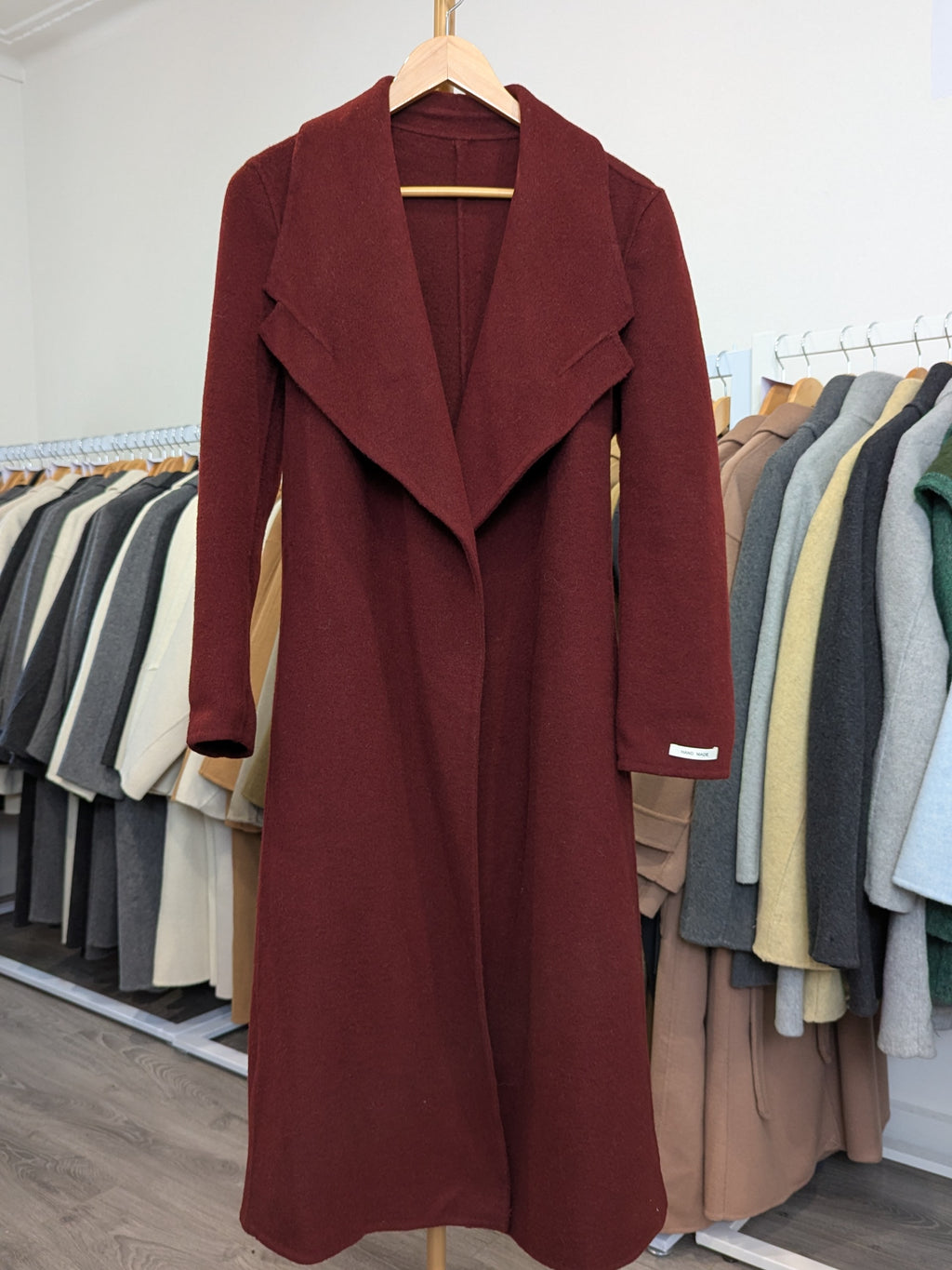130 70% Wool Coat Burgundy M 8-10