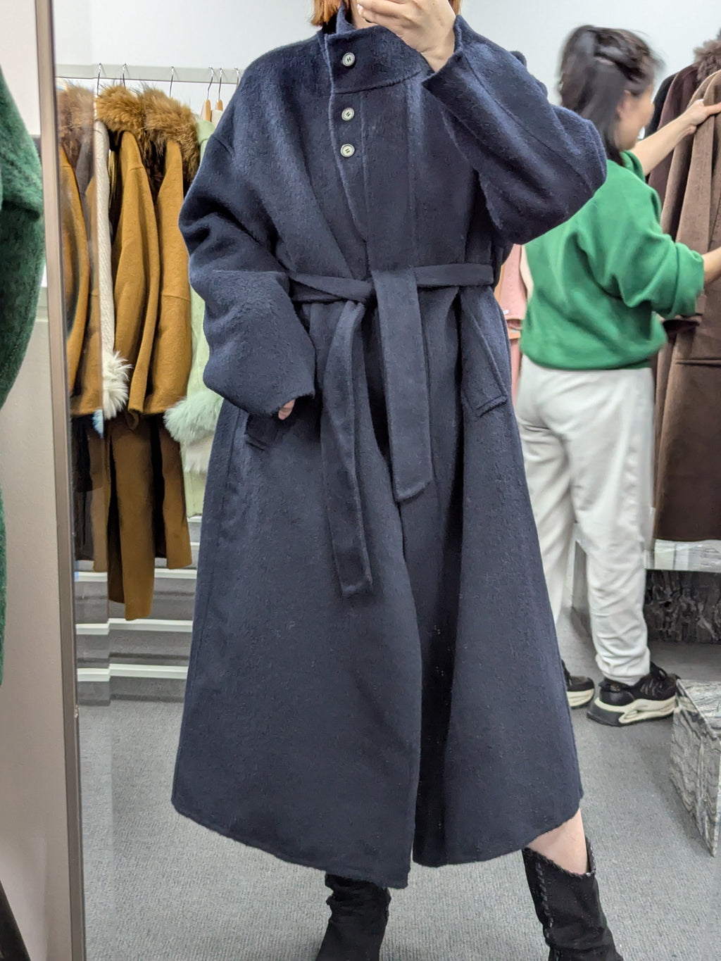 Navy Women's Pure Wool Coats Try-On Available 216 S8-12 100% Wool