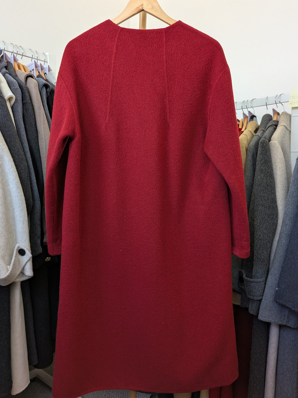 231 75% Wool Coat S 10-12 Red