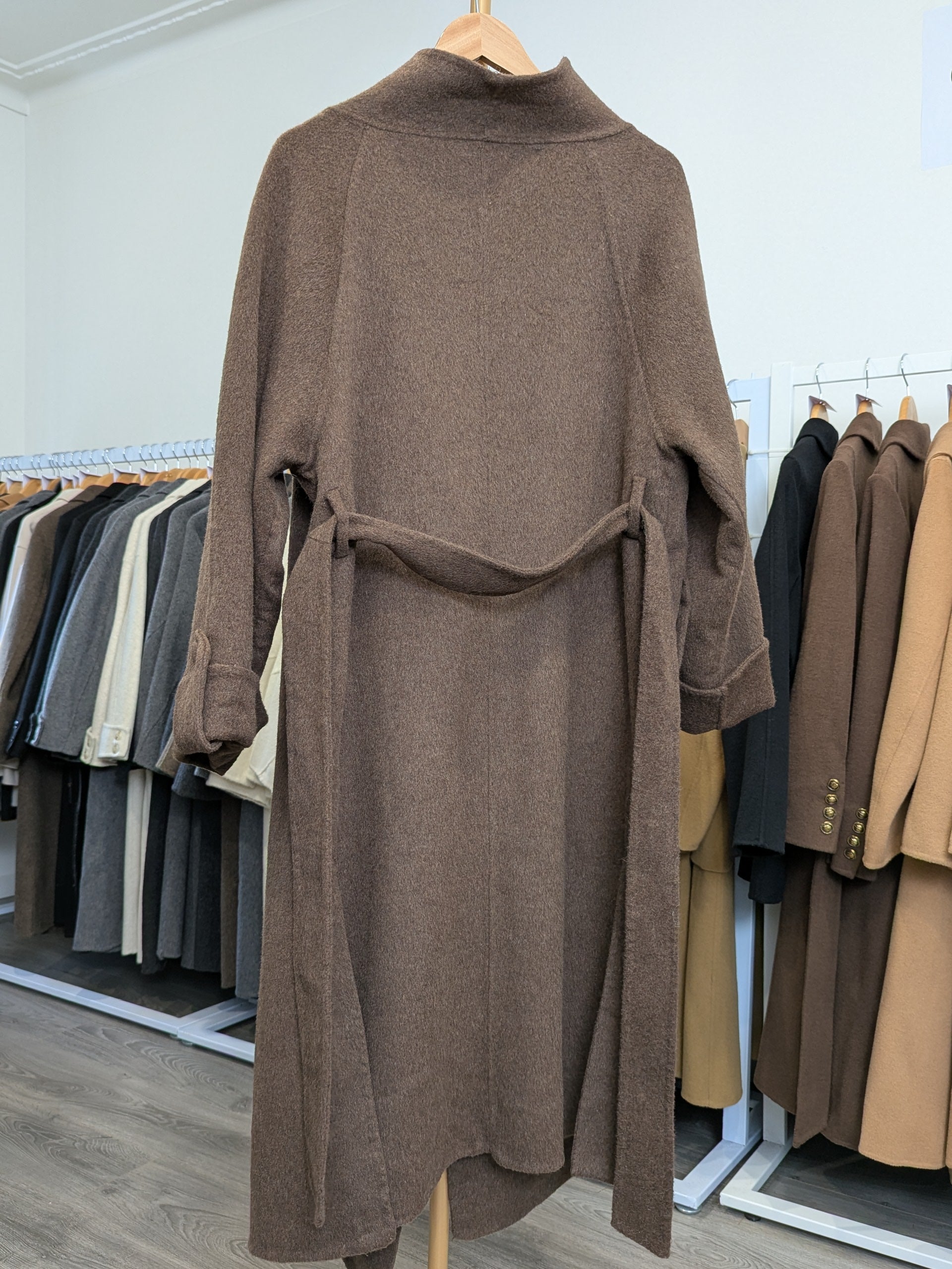 122 67% Wool Coat Brown M 12-16