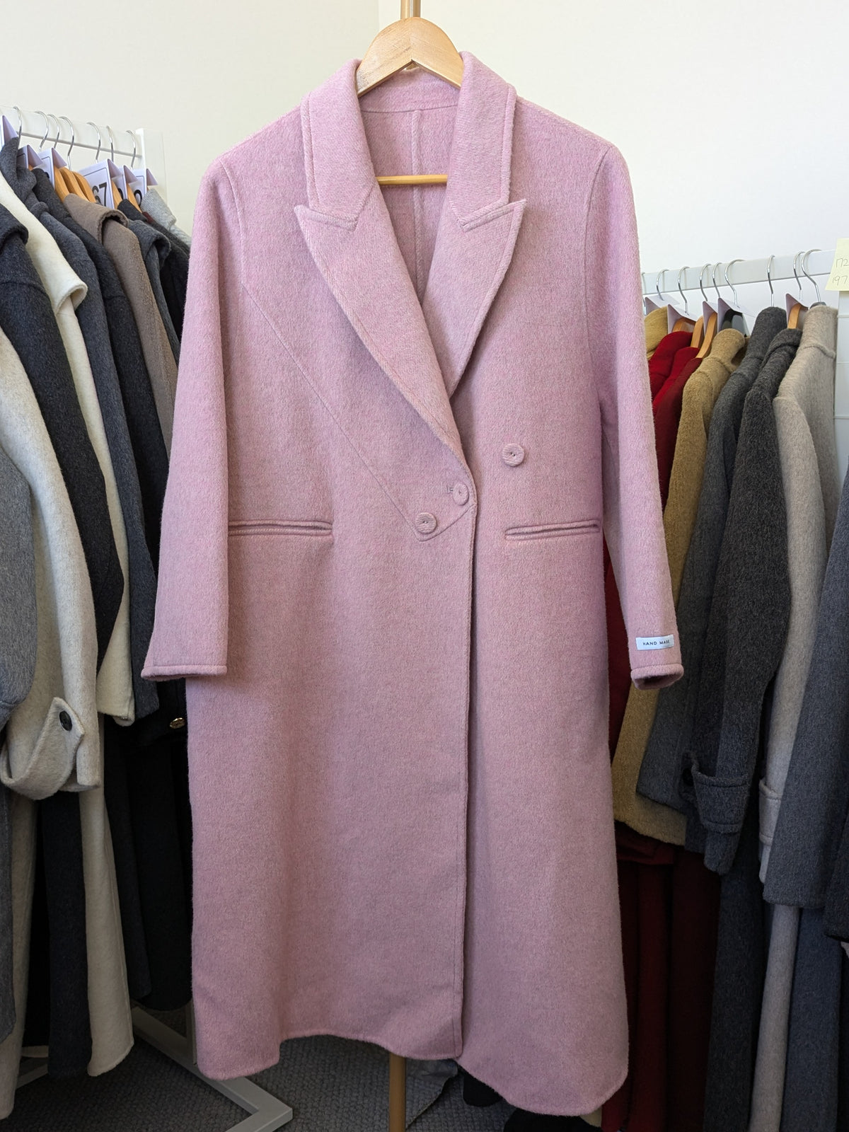 116 70% Wool Coat Pink L 12-14