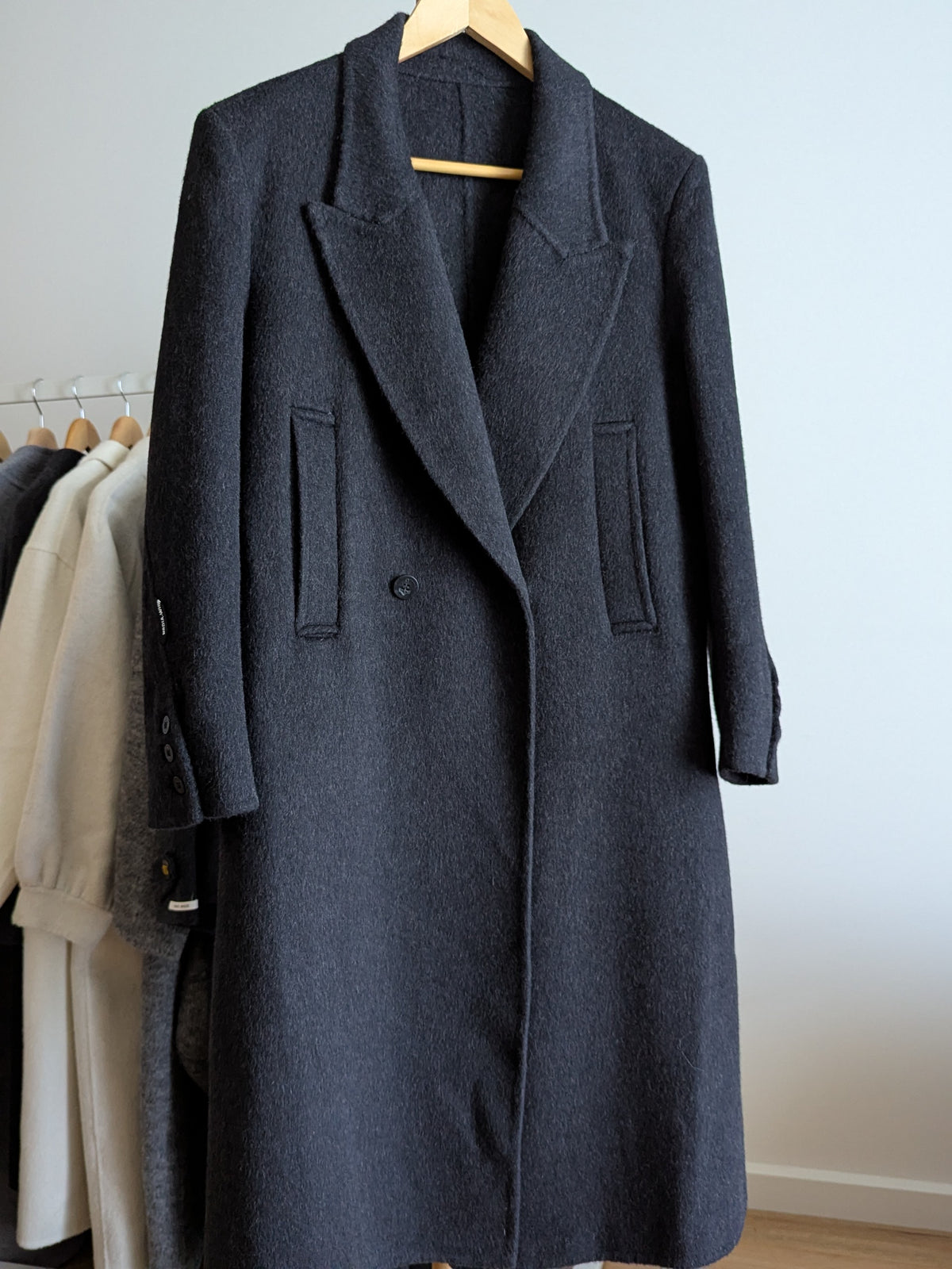 205 70% Wool Coat Charcoal S 8-10