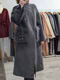 261 100% Wool Coat Dark Grey with fur trims M 12-16
