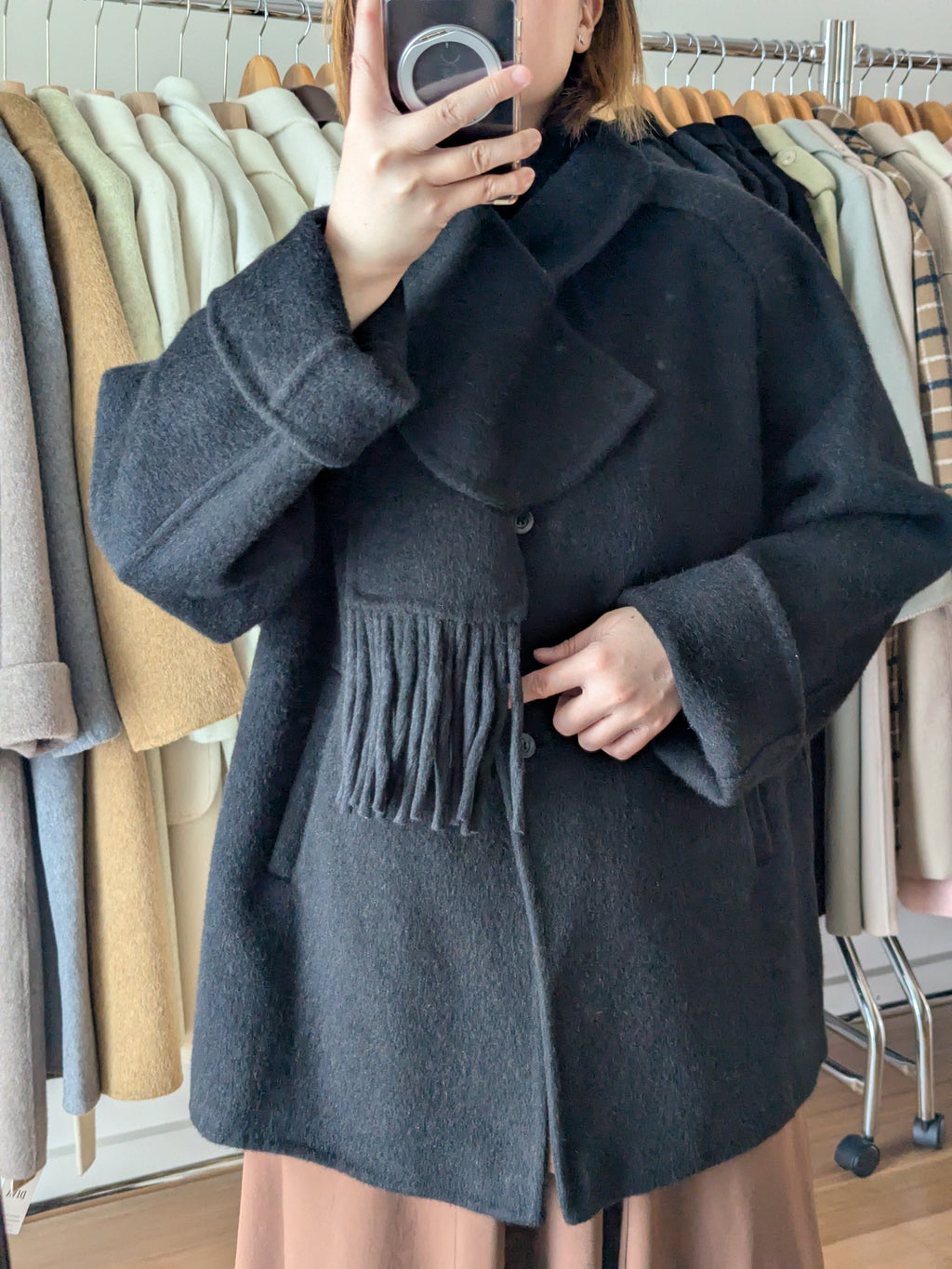Brand New Pure Wool Coat FREE SHIPPING High Quality Wool 125 Size M 10-14 With Scarf