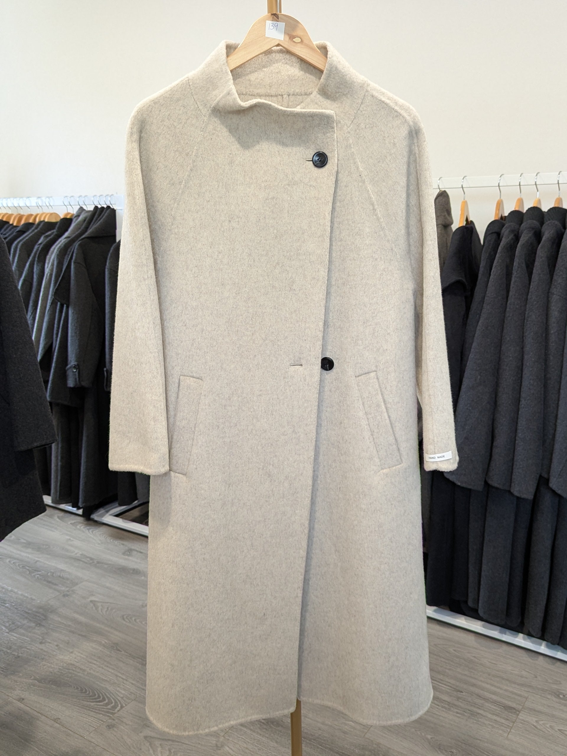 106 70% Wool Coat Oat S 6-8 M 10-12
