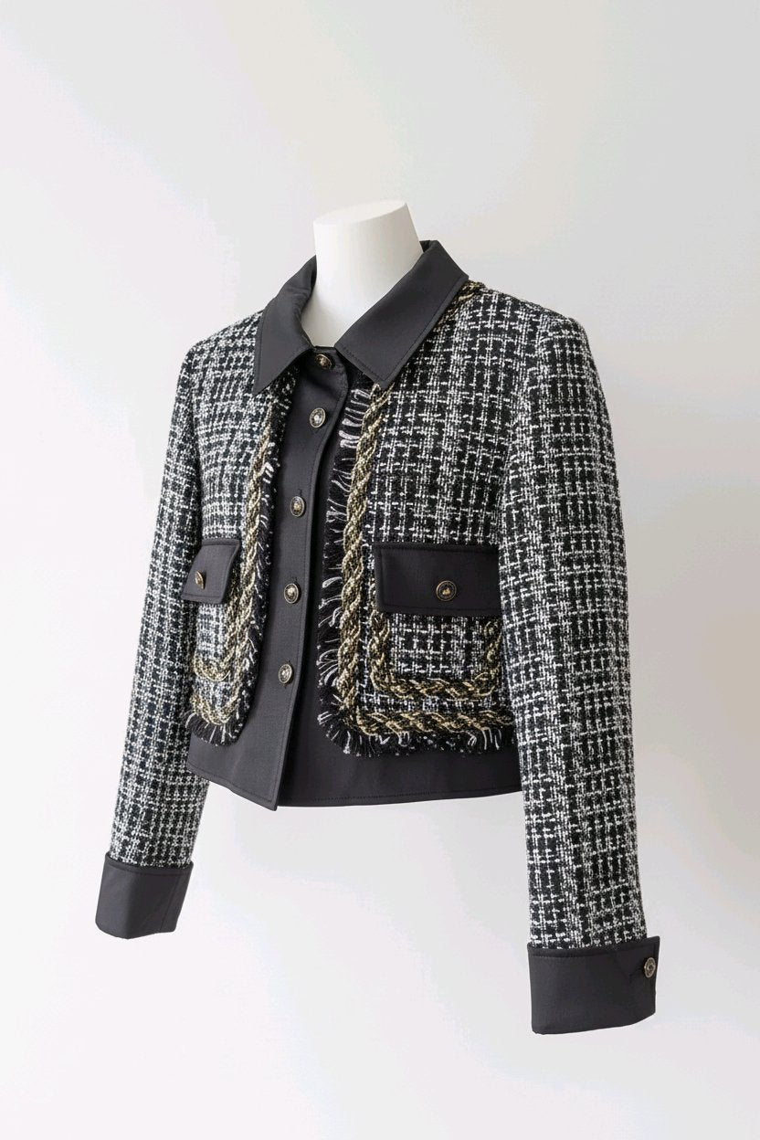 Goose Down Tweed Jacket 141 Size 4-6