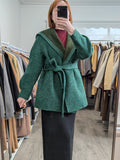 059 68% Wool Coat Green M 8-10