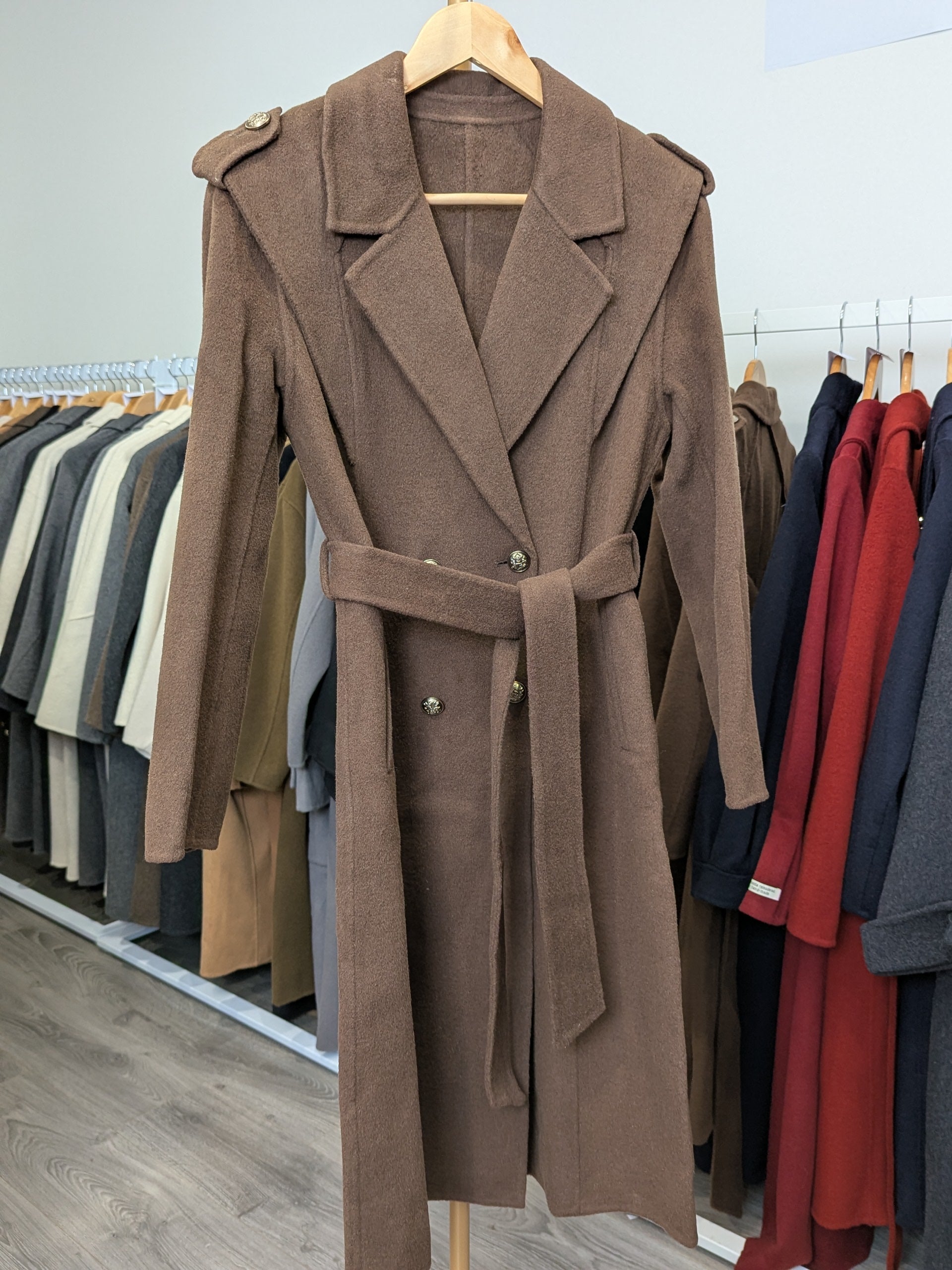 014 100% Wool Coat Chocolate