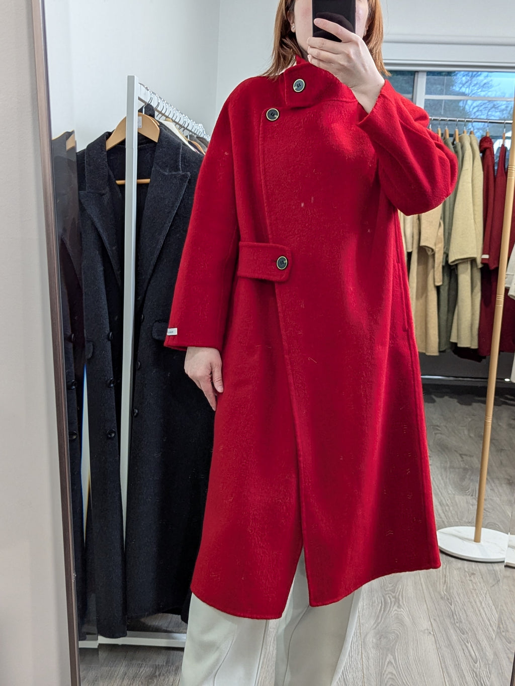 192 70% Wool Coat Burgundy S 8-10