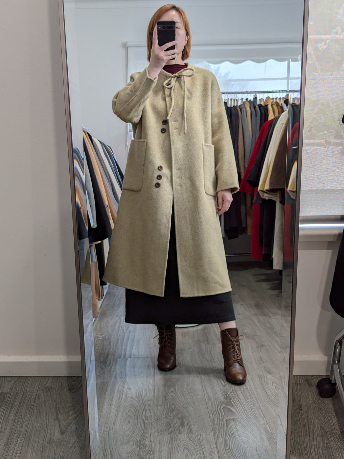 132 68% Wool Coat Lemon S 10-12