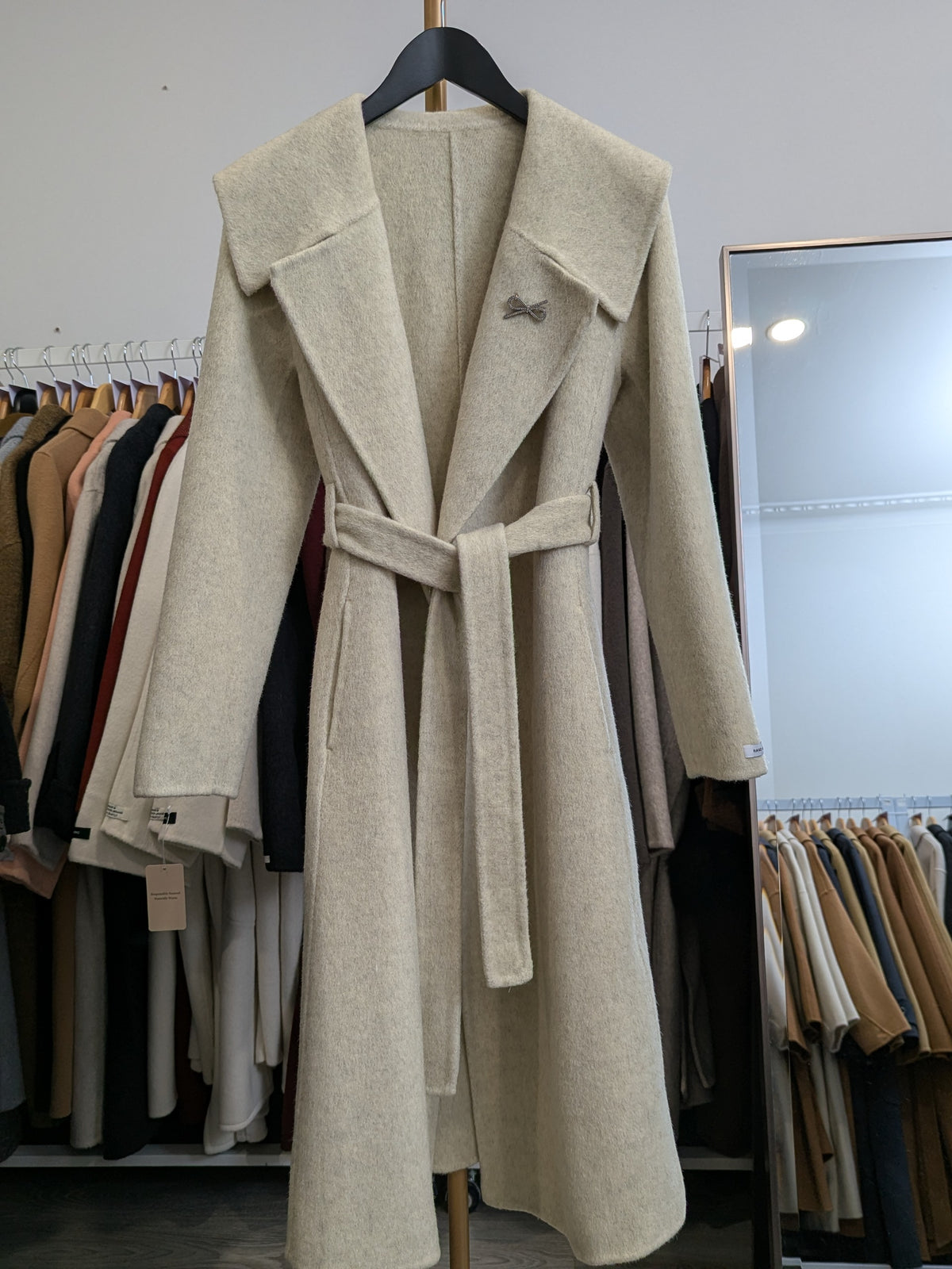 266 75% Wool Coat Light green XS 6-8