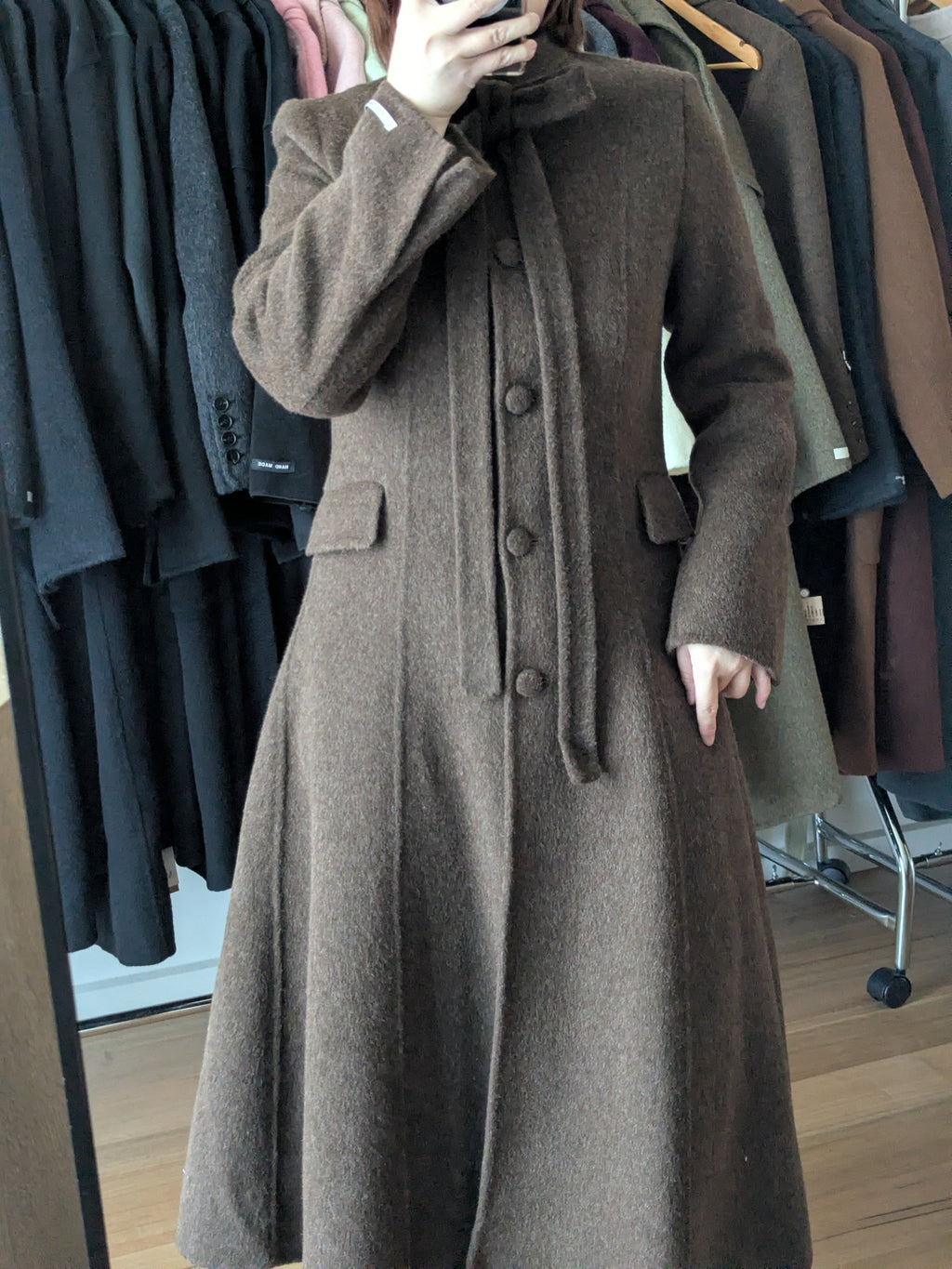 Dress-style coat Pure Wool Coat High Quality Wool 148 Beige Brown