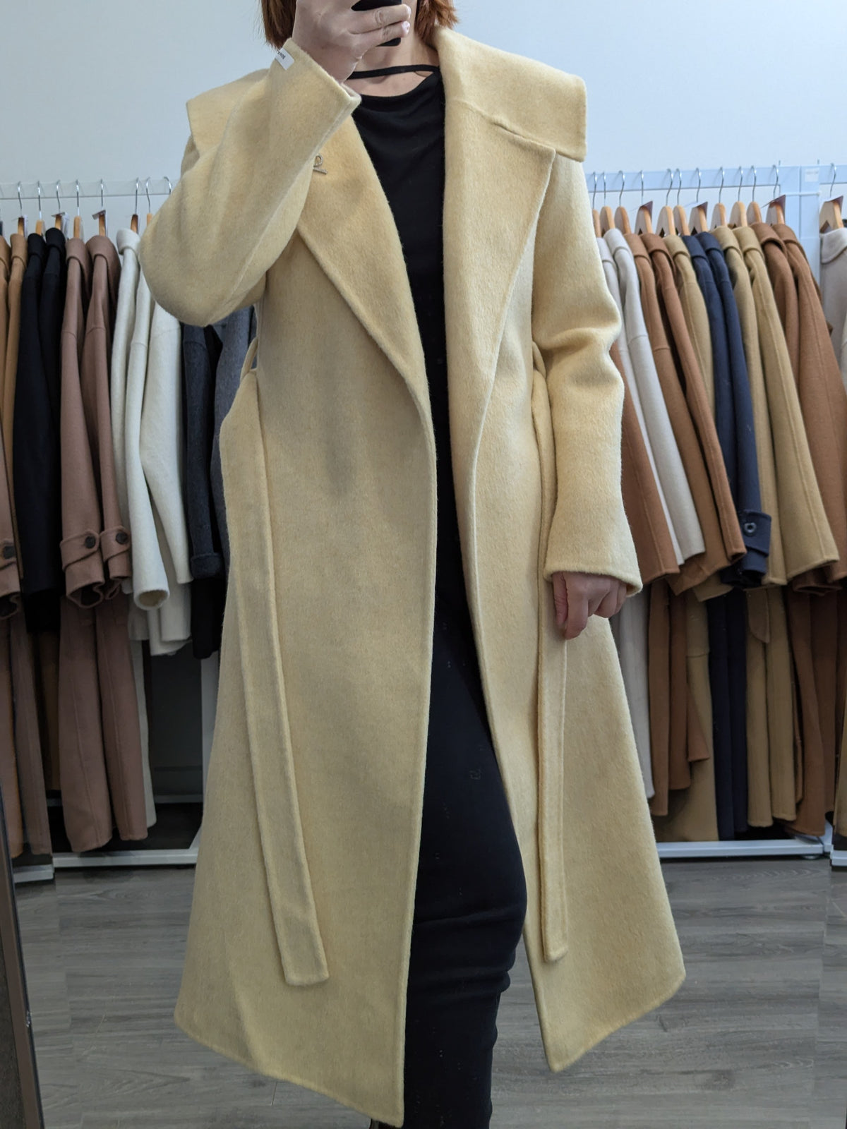 266 75% Wool Coat Yellow XS 6-8