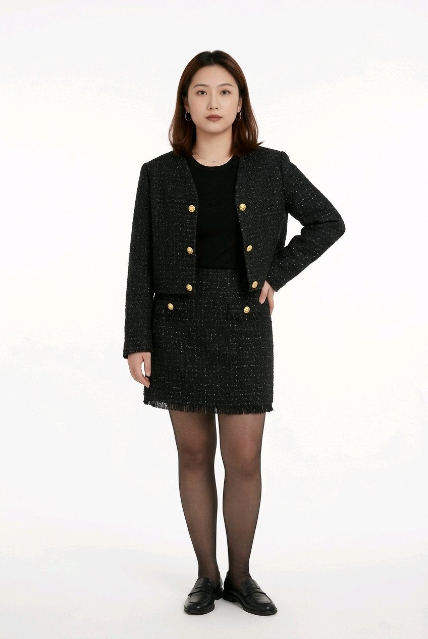 Goose Down Tweed Jacket 139 Size 8-10