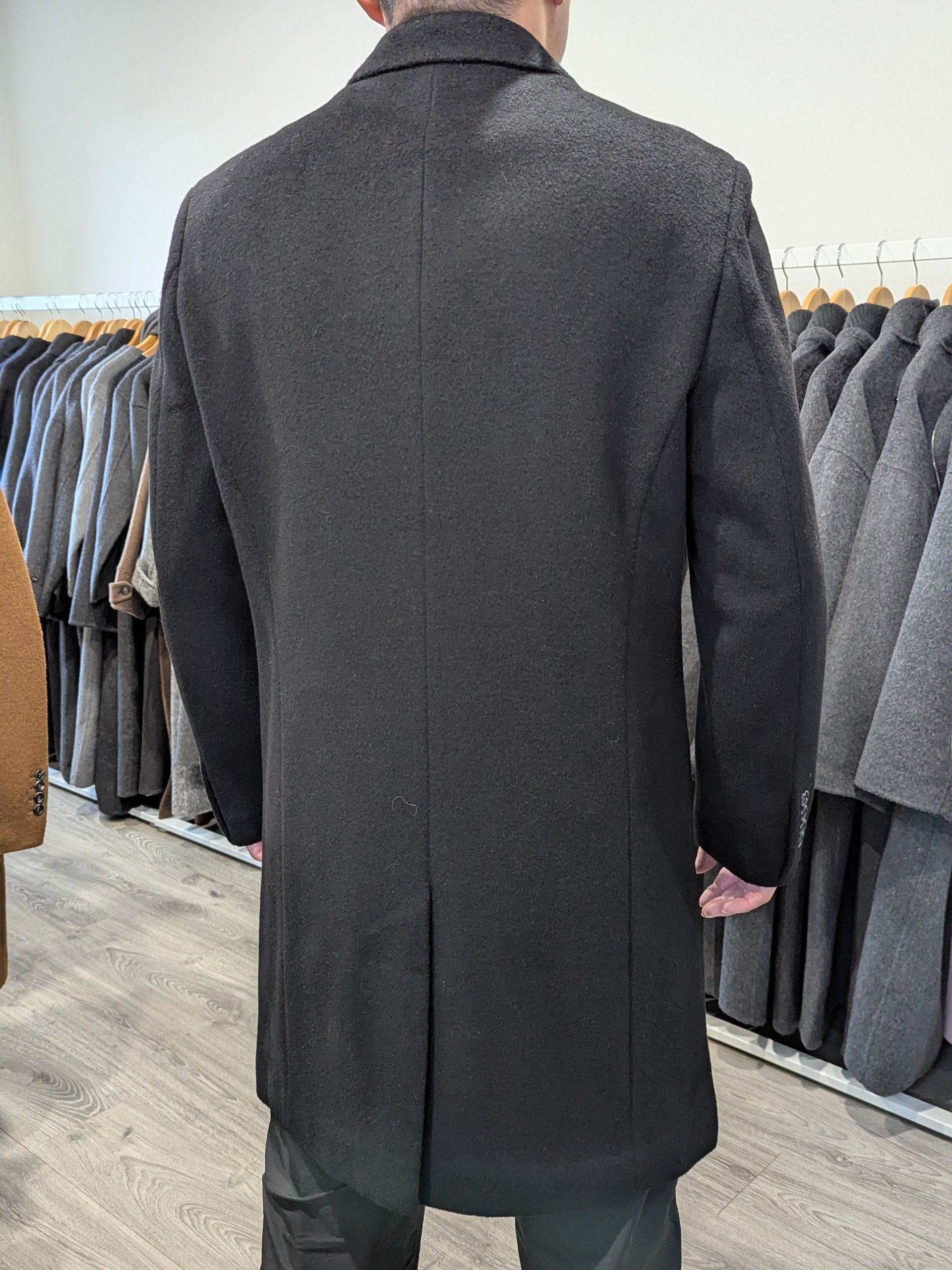 022 Men's 100% Wool Coats Black Brown