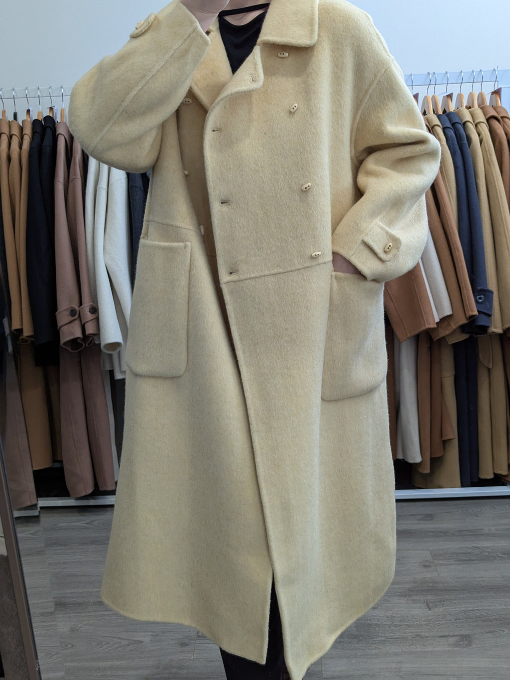 267 75% Wool Coat Yellow S 8-12