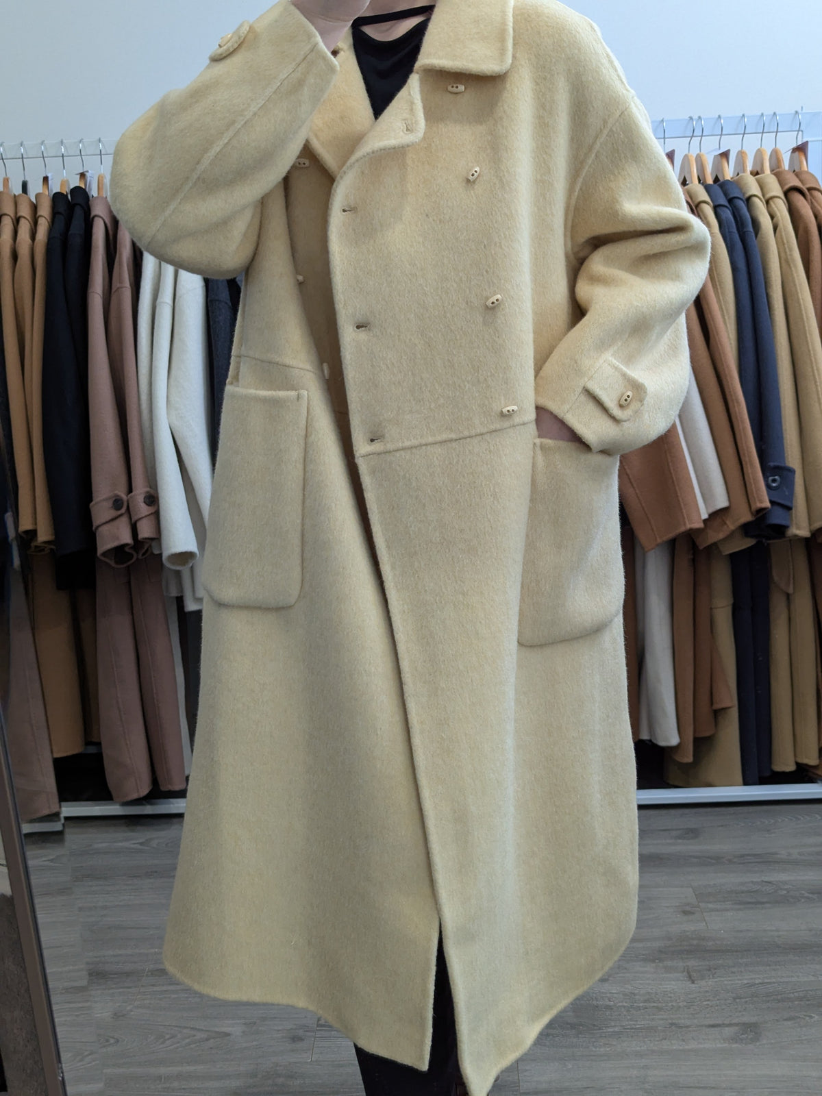 267 75% Wool Coat Yellow S 8-12