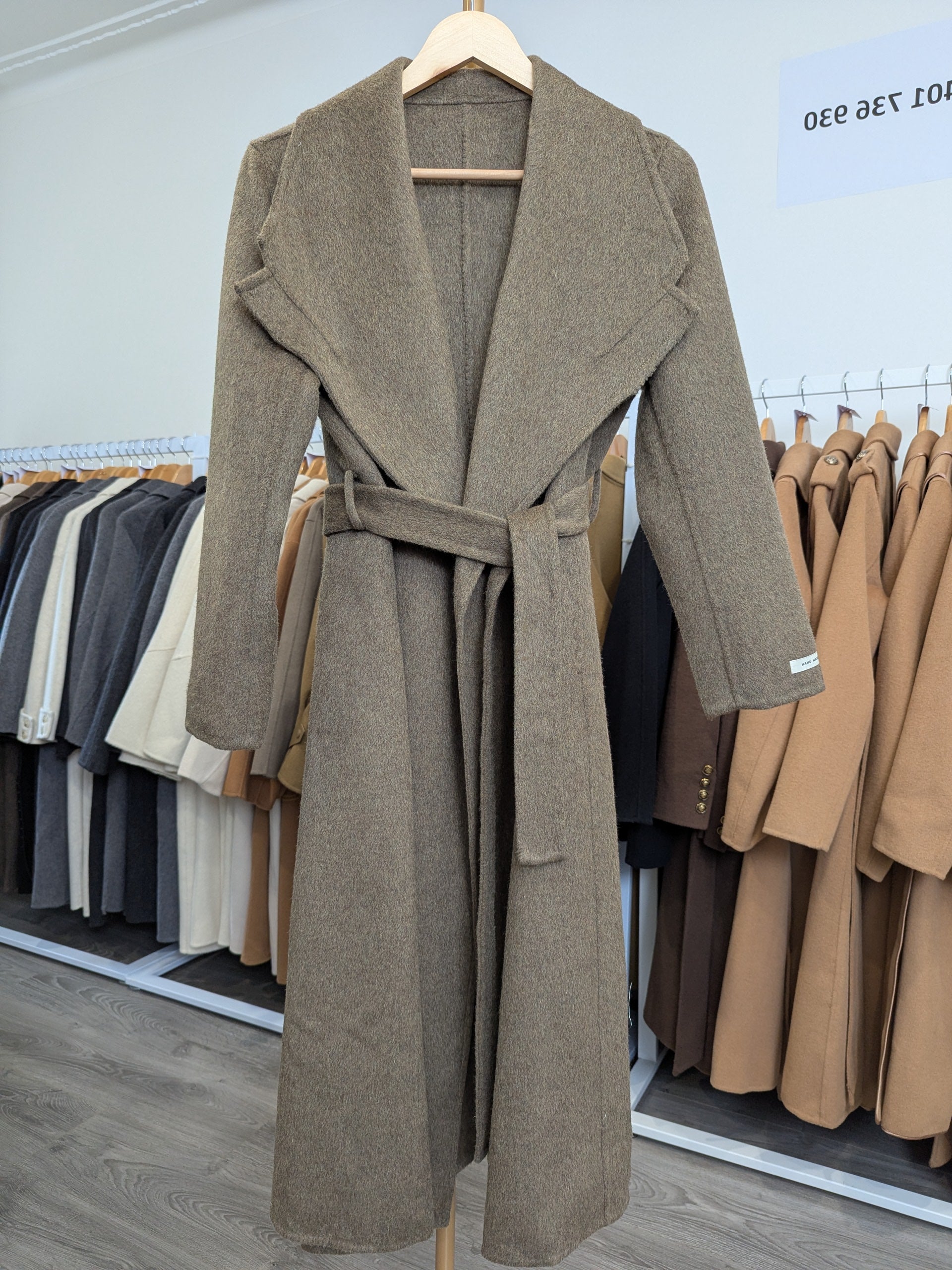 130 70% Wool Coat Olive S M