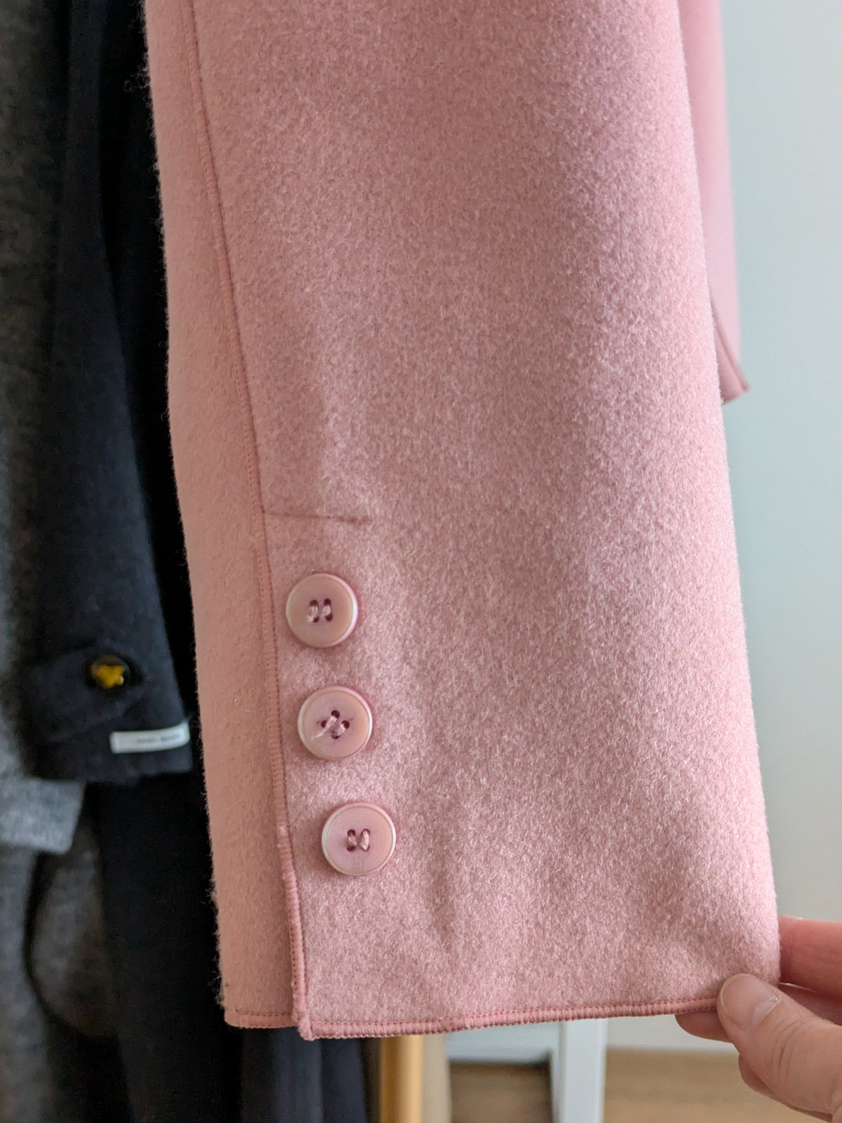 071 Wool Coat Pink L 10-12 XL 12-14