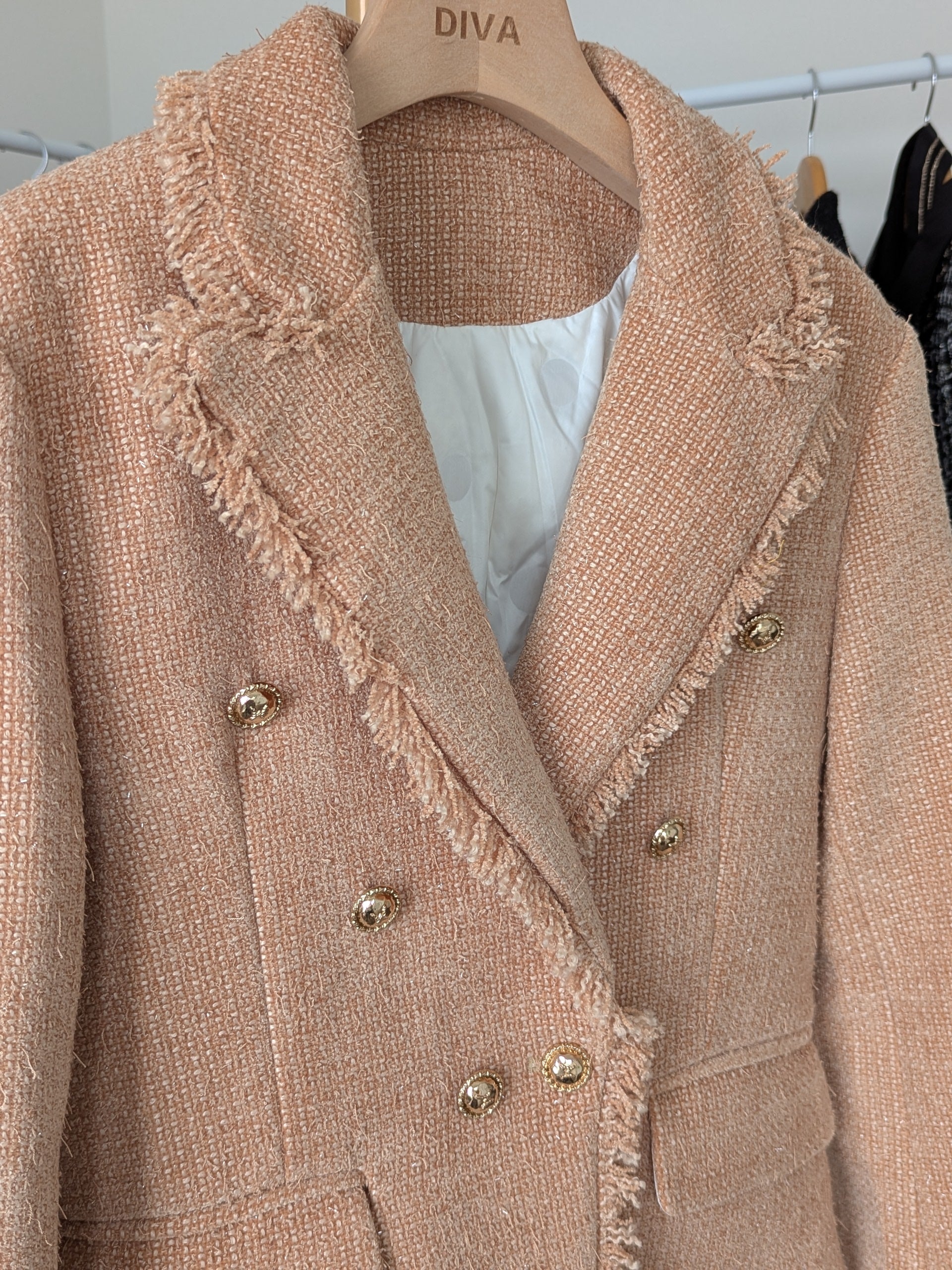 Goose Down Tweed Jacket 134 Size 8-10