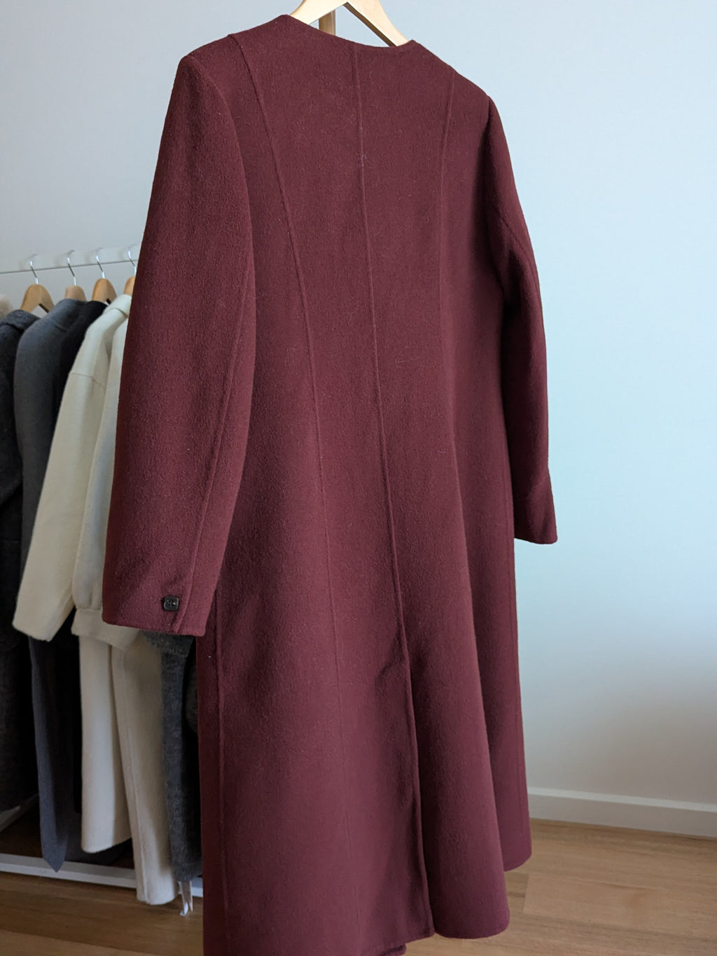 206 100% Wool Coat Burgundy M 10-12