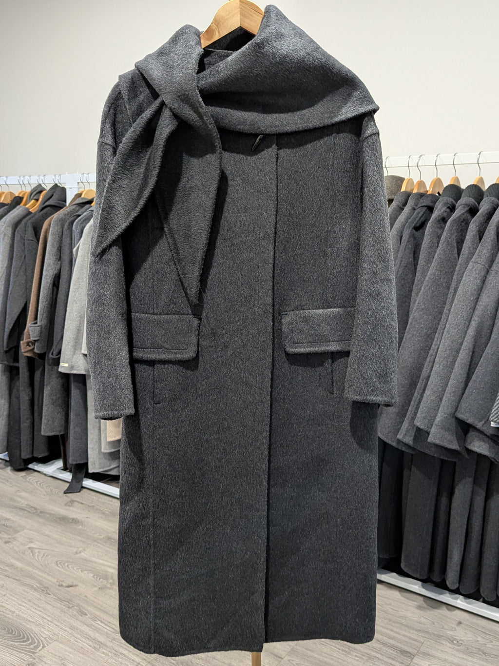 161 100% Wool Coat Dark Charcoal S 8-10