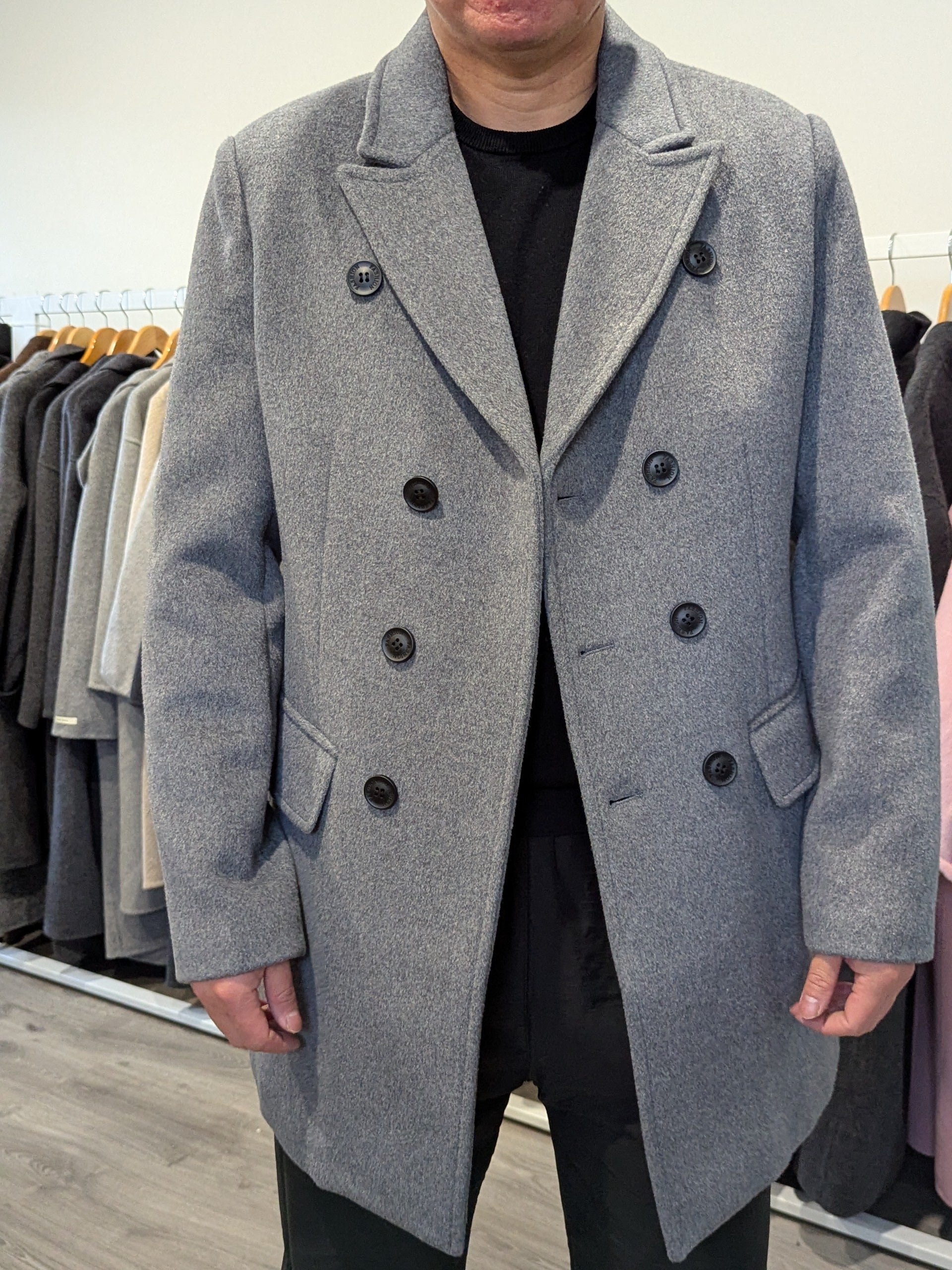 018 Men's 51% Wool Coats Black Grey Tan