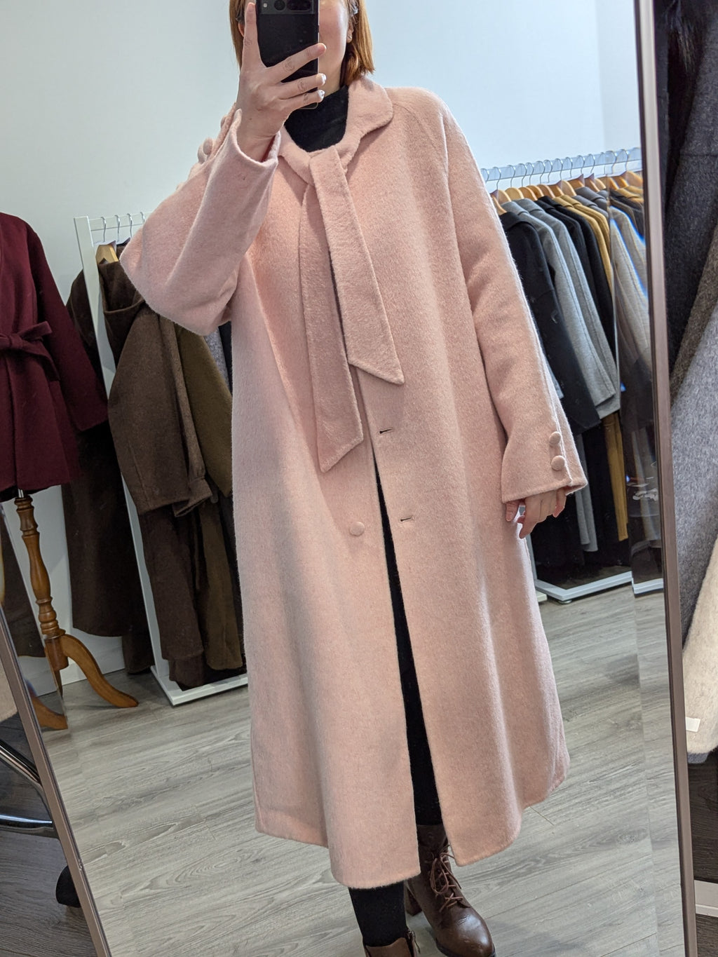 157 68% Wool Coat Pink M 8-12