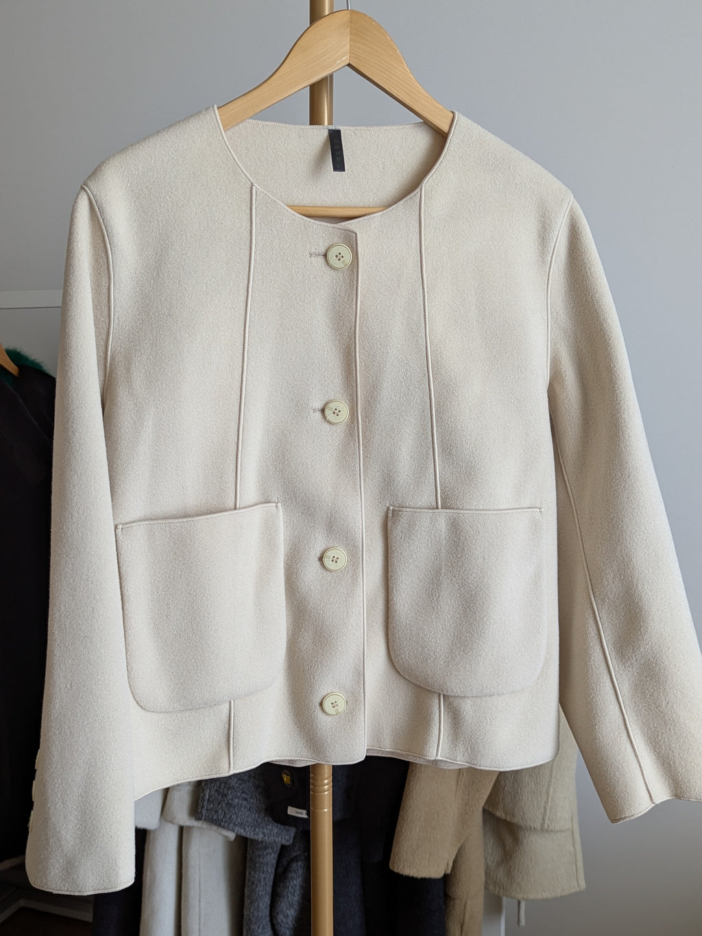 071 Wool Coat Cream XL 12-14