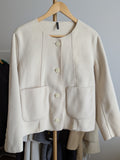 071 Wool Coat Cream XL 12-14