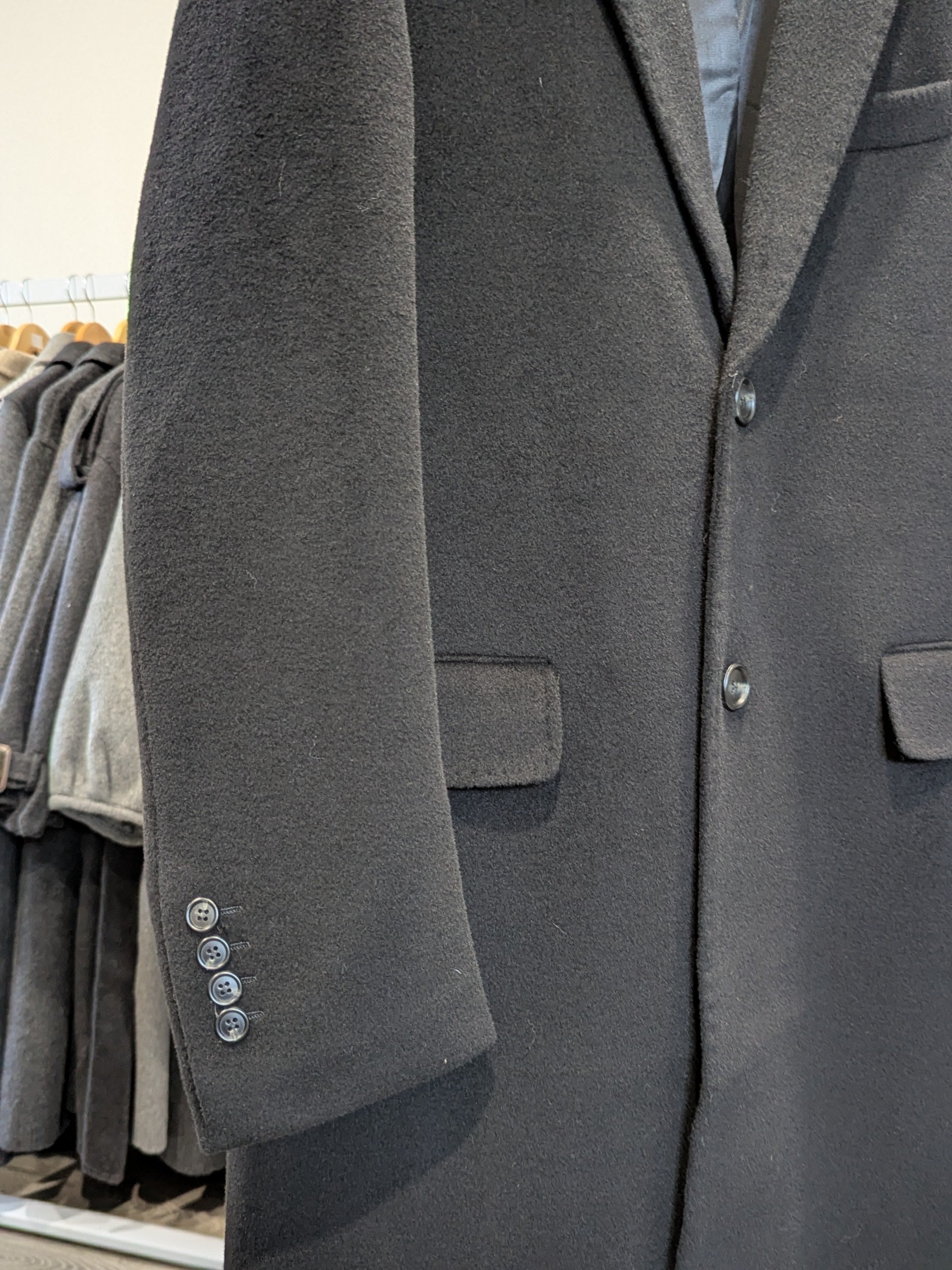 022 Men's 100% Wool Coats Black Brown