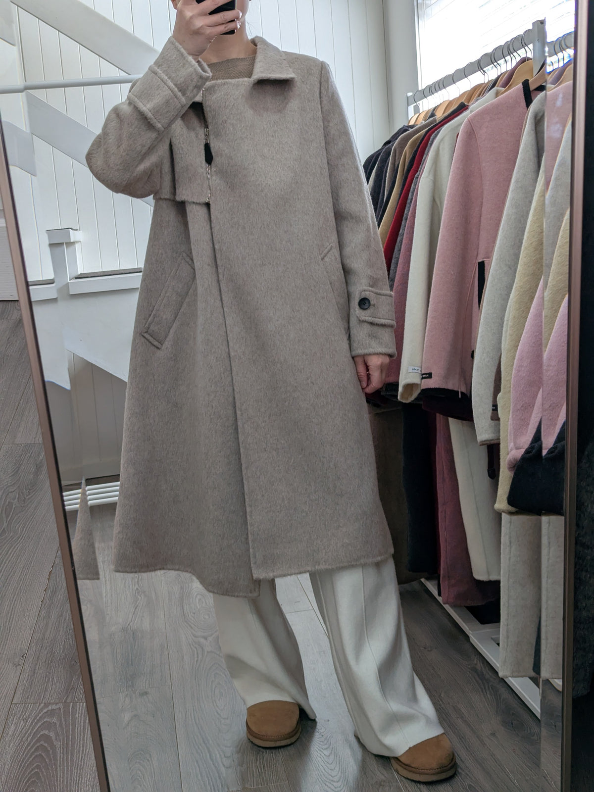 195 67% Wool Coat Oat S 8-10