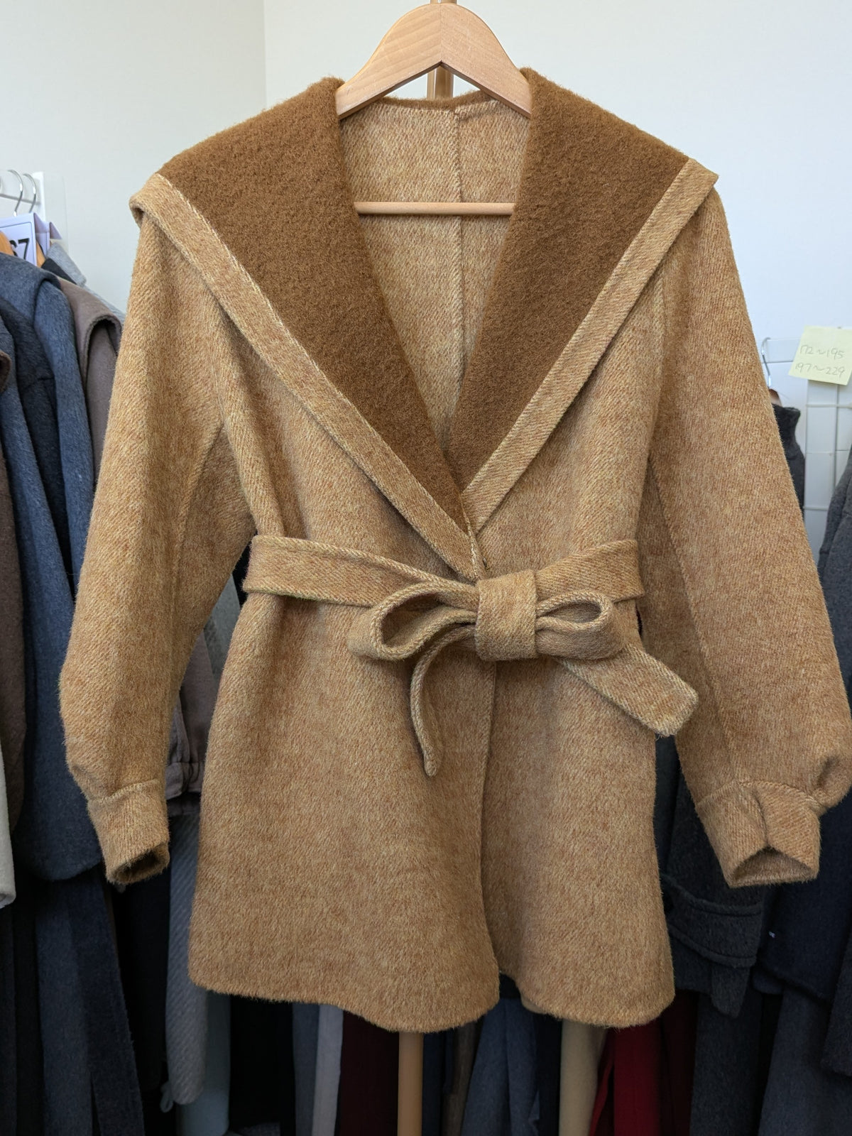 059 68% Wool Coat Camel S 8-10