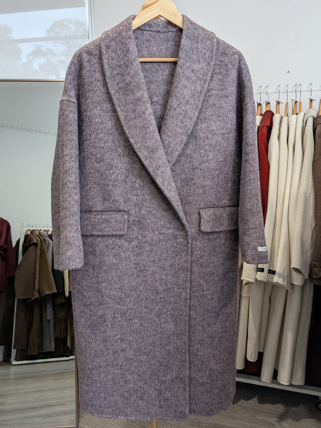 249 70% Wool Coat M 12-16 Purple grey