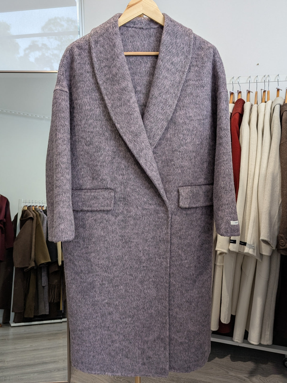 249 70% Wool Coat M 12-16 Purple grey