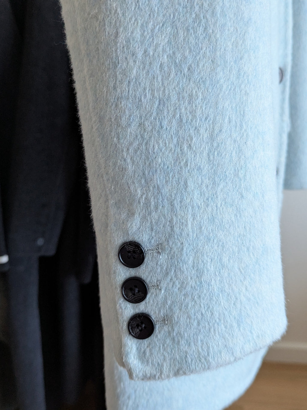 074 100% Wool Coat Blue M 10-12