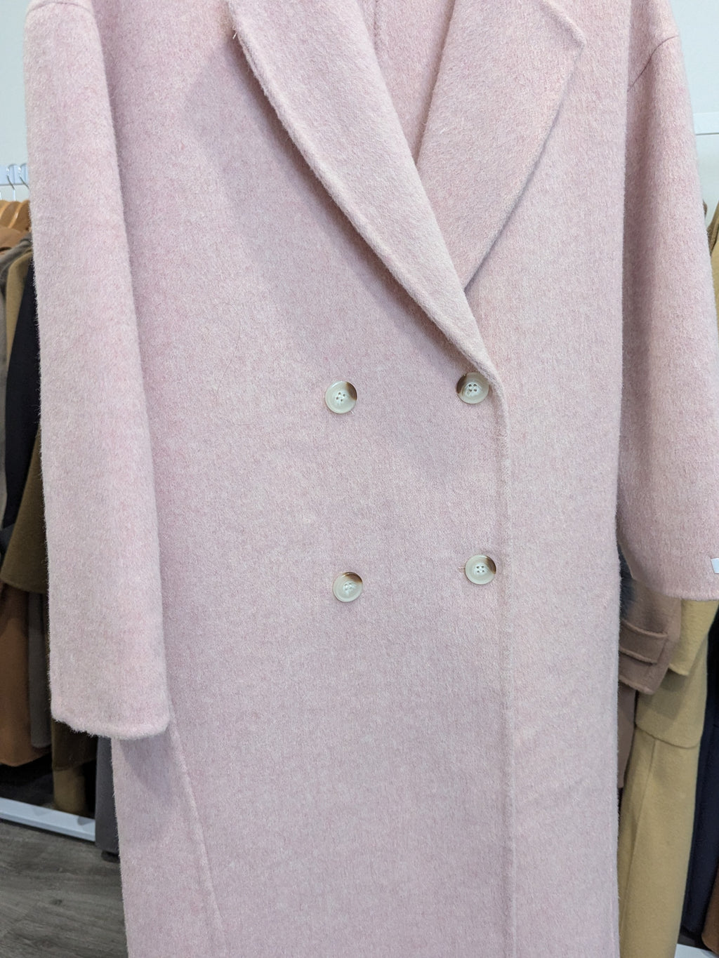 146 100% Wool Coat Black Pink