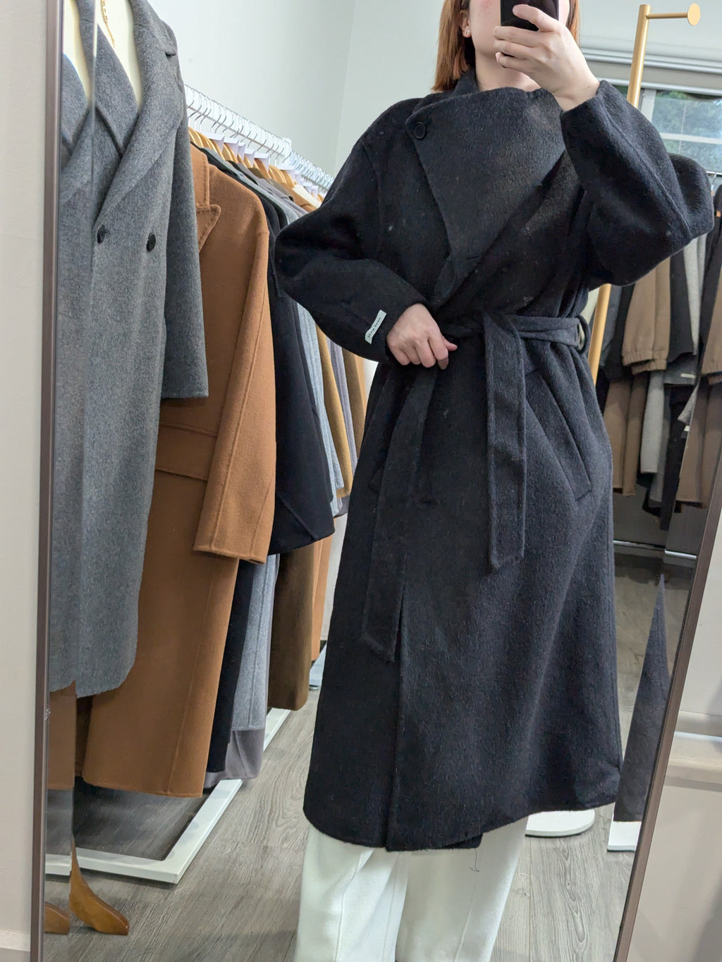 114 70% Wool Coat Charcoal